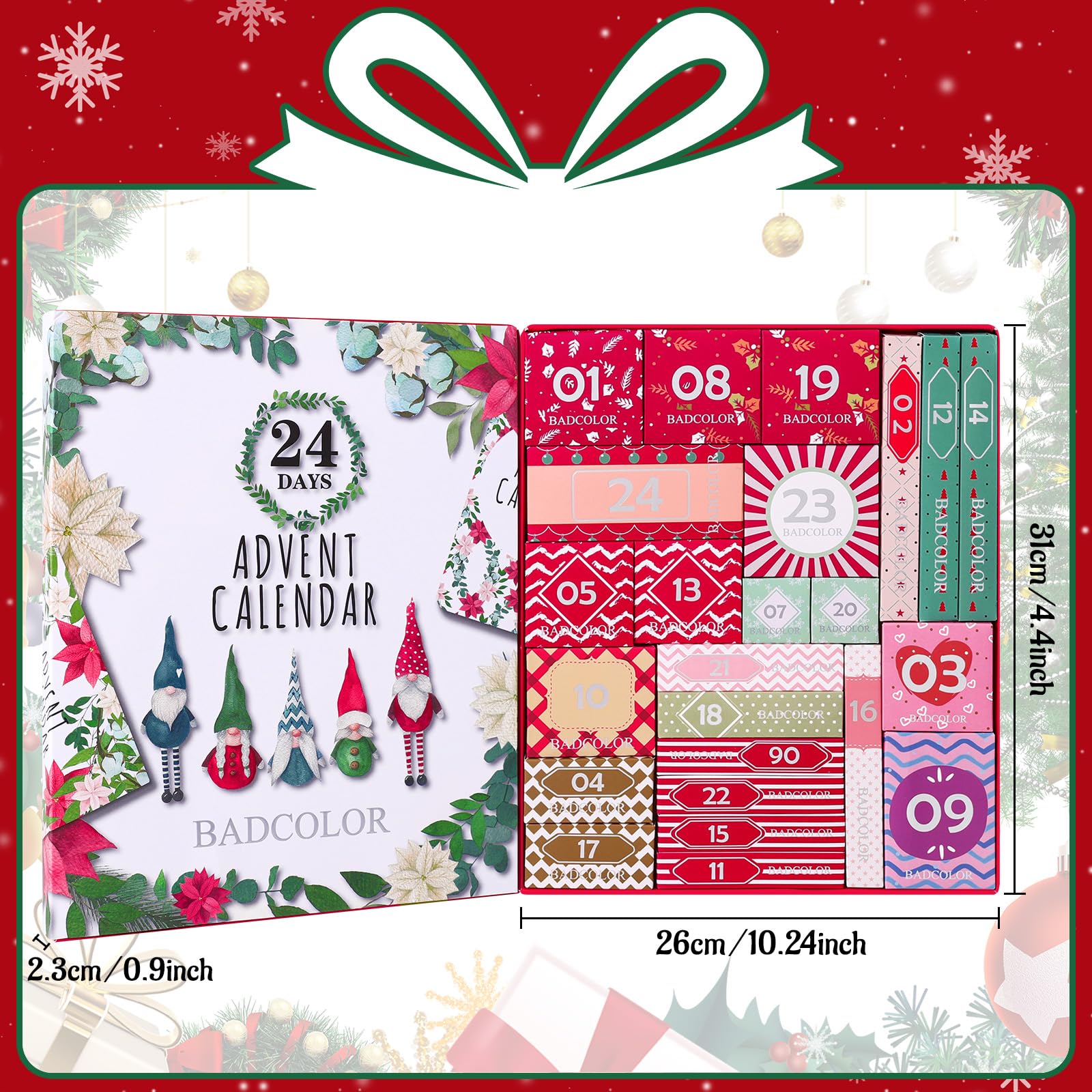 Makeup Advent Calendar 2026, 24-Day Christmas Countdown Beauty Gift Set