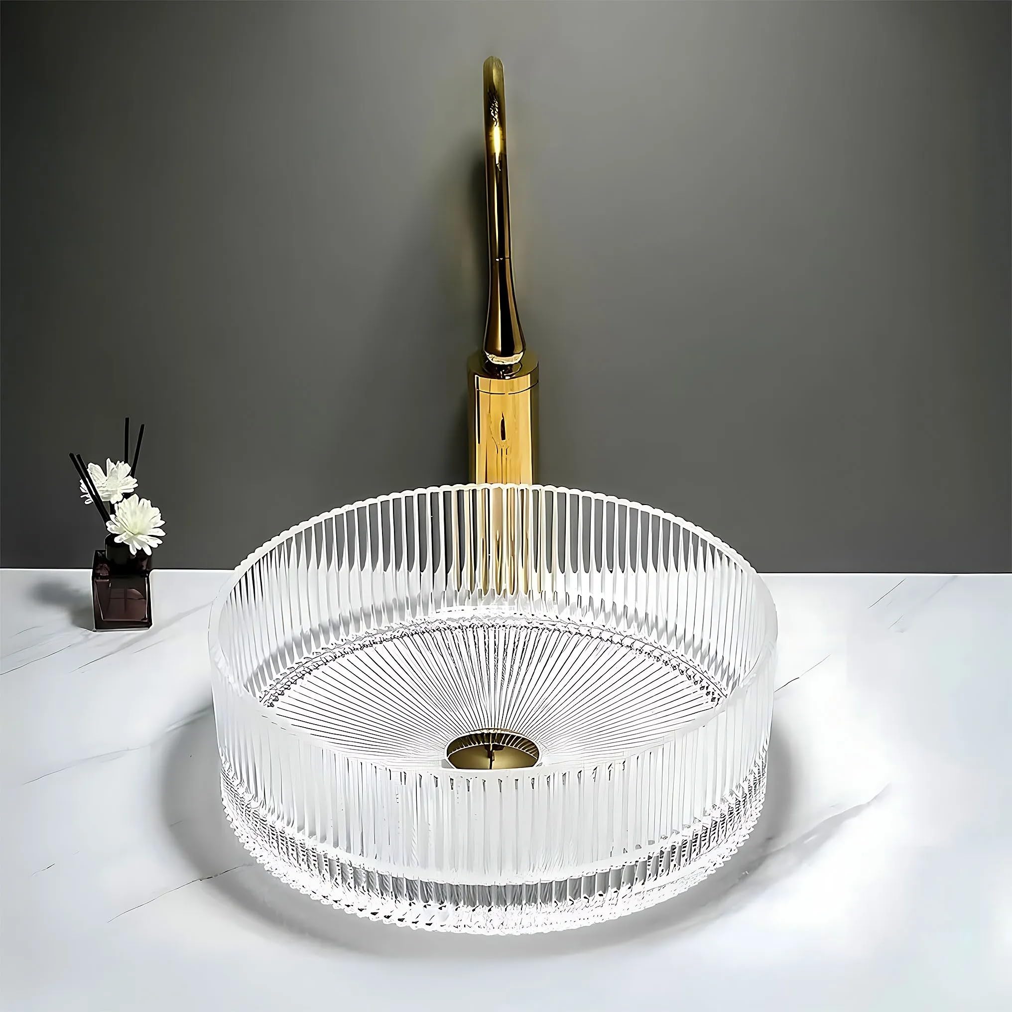 Lavabo Sobre Encimera Rea Ingrid 36 Transparent 36X36X12Cm