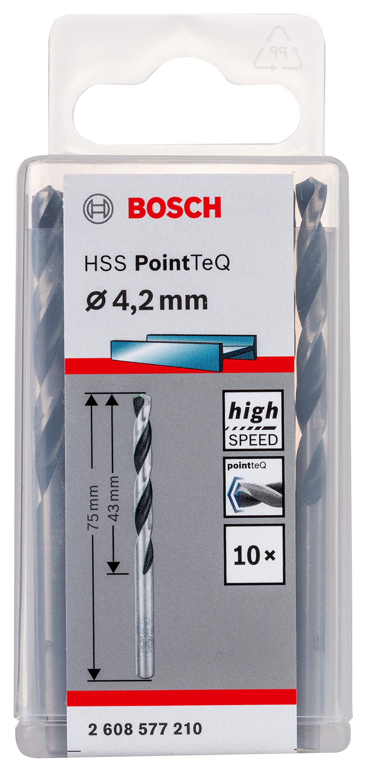 Bosch Pack Of 10 Metal Twist Drill Bits - 2608577210