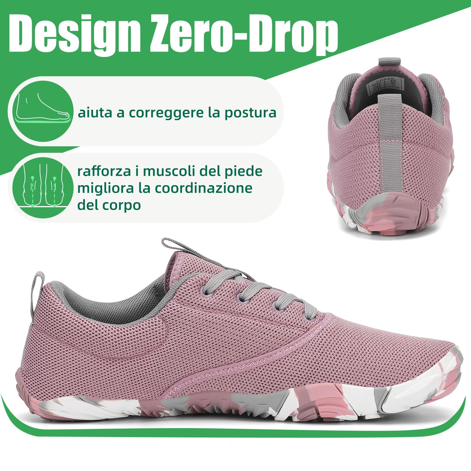 SAGUARO Unisex Scarpe Minimaliste Leggere e Antiscivolo Barefoot Shoes, Taglie 36-48