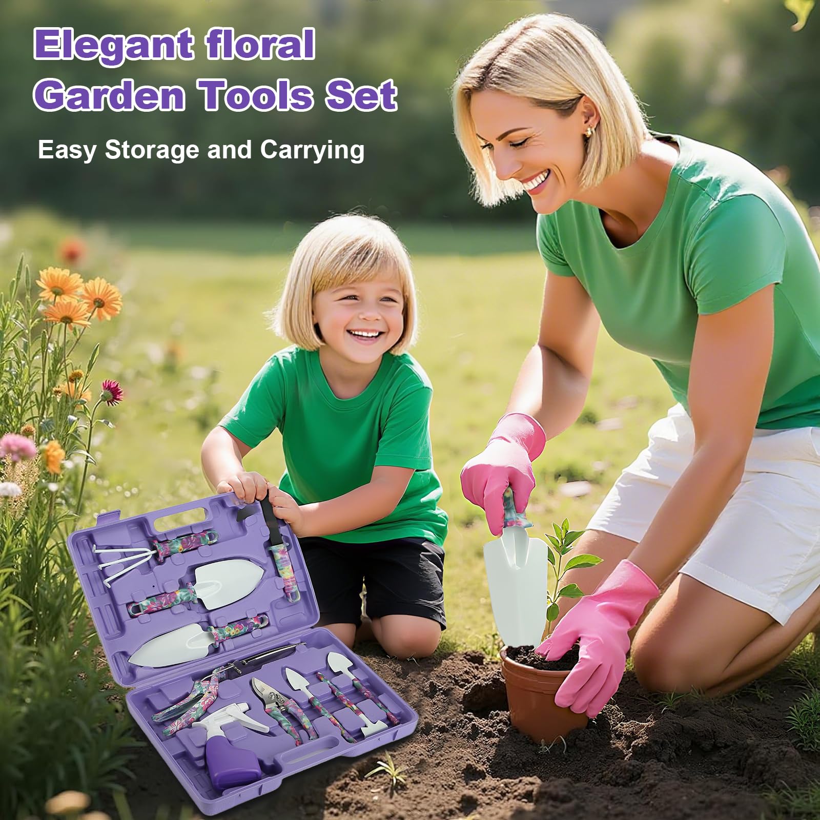 Gardening Hand Tools Kit - Gift for Mom -7 Gardening Hand Tools Kit - Gift for Mom -7