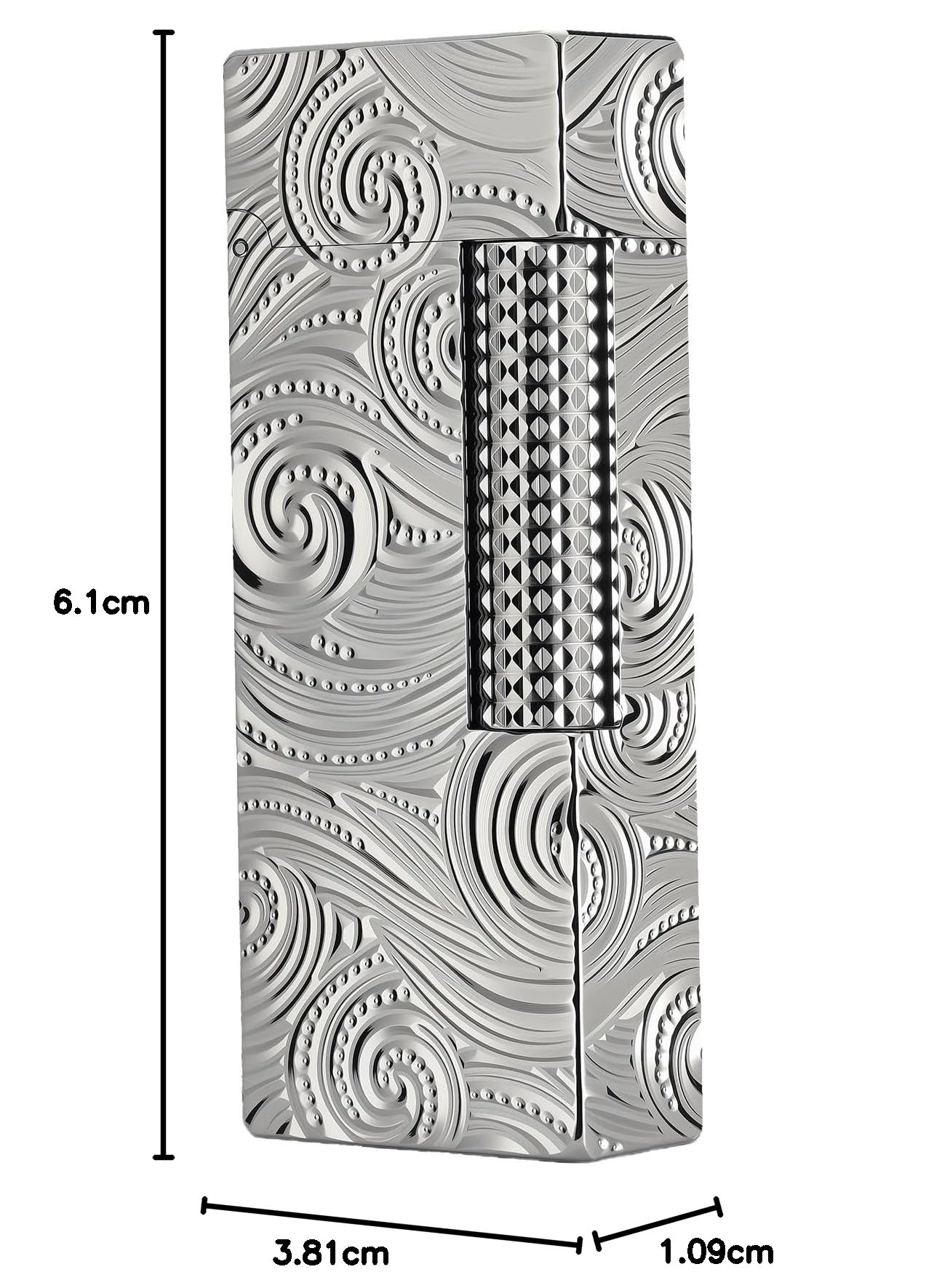 THORENS Narrow Lighter - Starry Sky Mechero de Queroseno y Latón | Side-slip, flip-top, plata, retro clásico, compacto, recargable, llama suave, relieve tallado, regalo coleccionable hombre