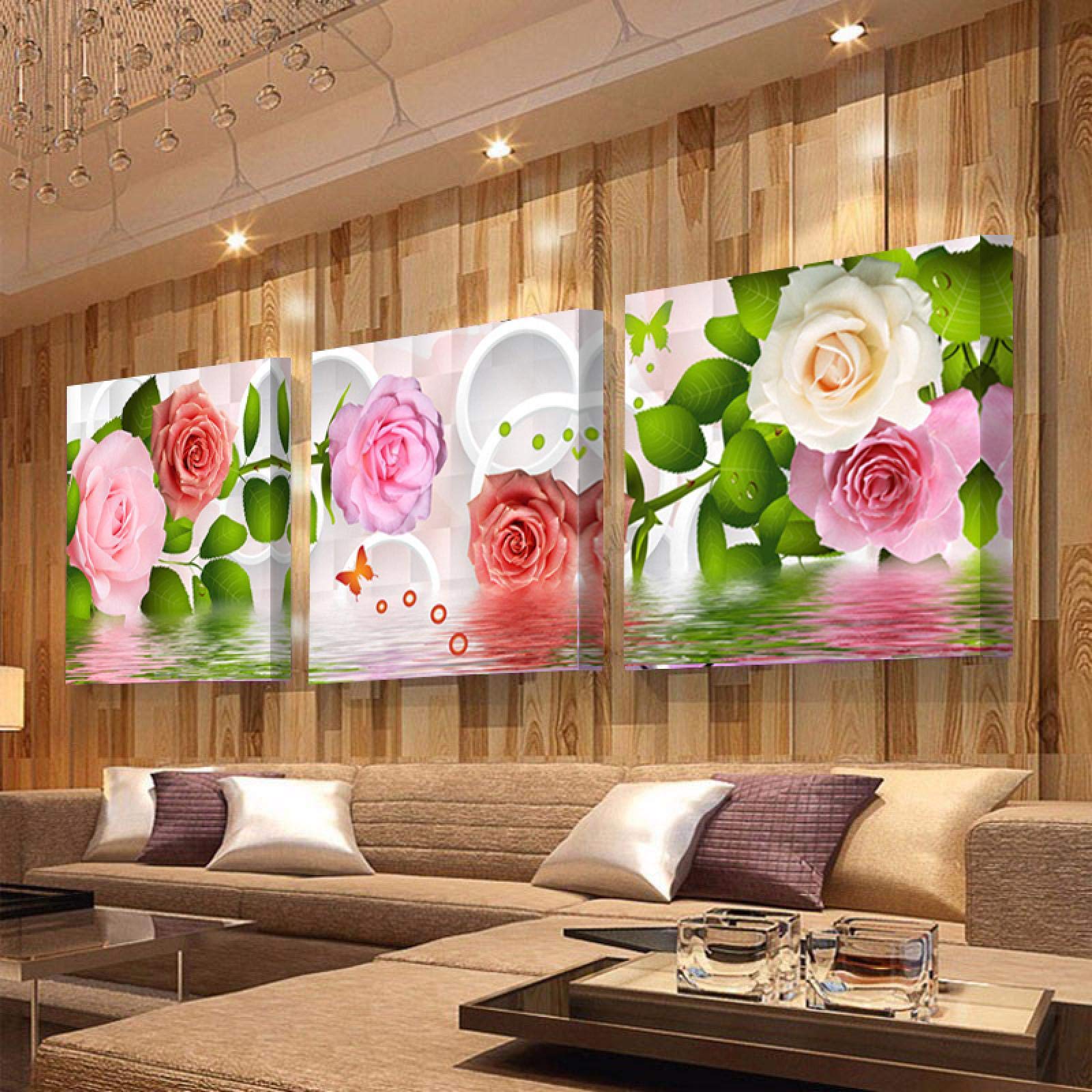 Toile salon rose fleur pour une atmosphere apaisante et romantique - 8