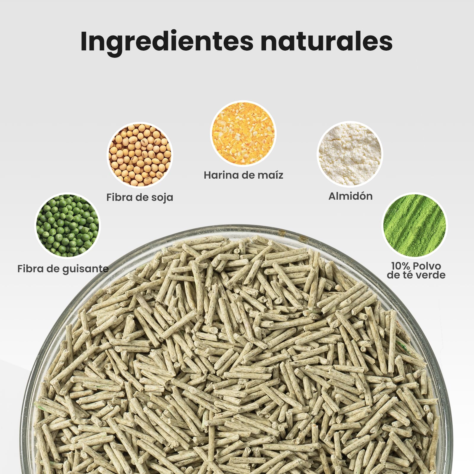 Gardner Pet Arena de Tofu para Gatos, 16.2kg (6 x 2.7 Kg) | Contiene Extracto de Té Verde, Sin Polvo, Aglutinante Rápido, Apta para Desechar por el Inodoro