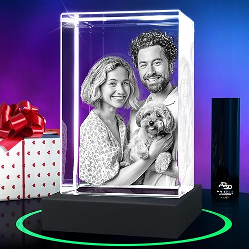 Miniatura 28 de ArtPix - Foto 3D de cristal de alta calidad, regalos para papá, mujeres, esposa, ella, abuelo, gran regalo personalizado con tu propia foto, grabado