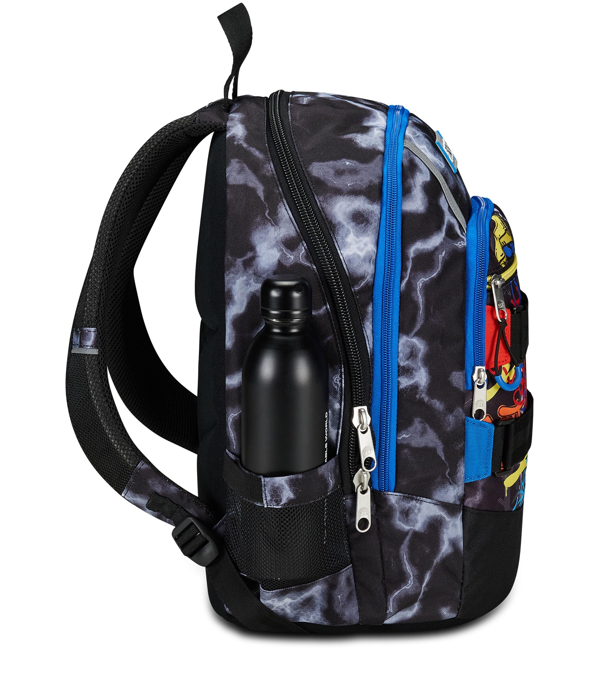 Seven Zaino Scuola Advanced, Nero Giallo, Mark On Boy, Zaino Doppio Scomparto Con Tasca Porta PC o Tablet, Tasca Porta Borraccia e Organizer, Zaino Scuole Medie e Superiori, Bambino Ragazzo