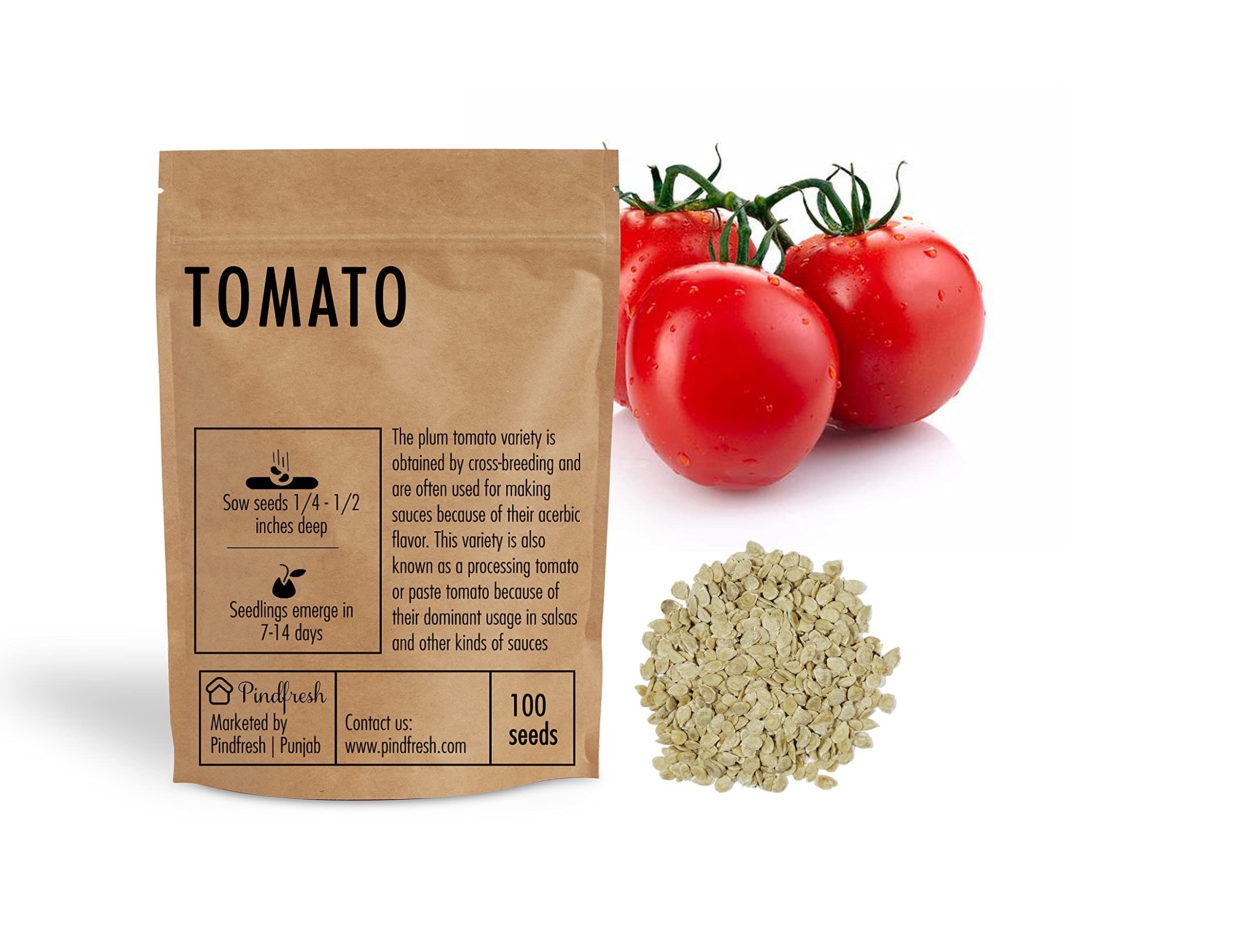 Pindfresh Seeds - TOMATO SEEDS, Qty 1 packet contain 100 seeds - Hydroponics, Cocopeat & Soil Gardening (B09DCX7KGV) Amazon Price History, Amazon Price Tracker