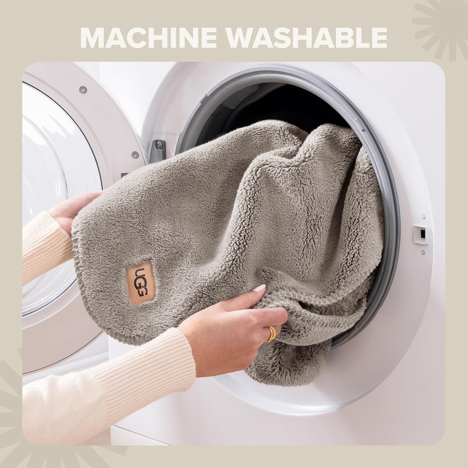 UGG Whitecap Fleece Throw Blanket, Soft Fluffy Blankets for Couch or Bed, Home Decor, Luxury Plush Throw, Machine Washable, 50-inch x 70-inch, Light Grey Seal - Image 7