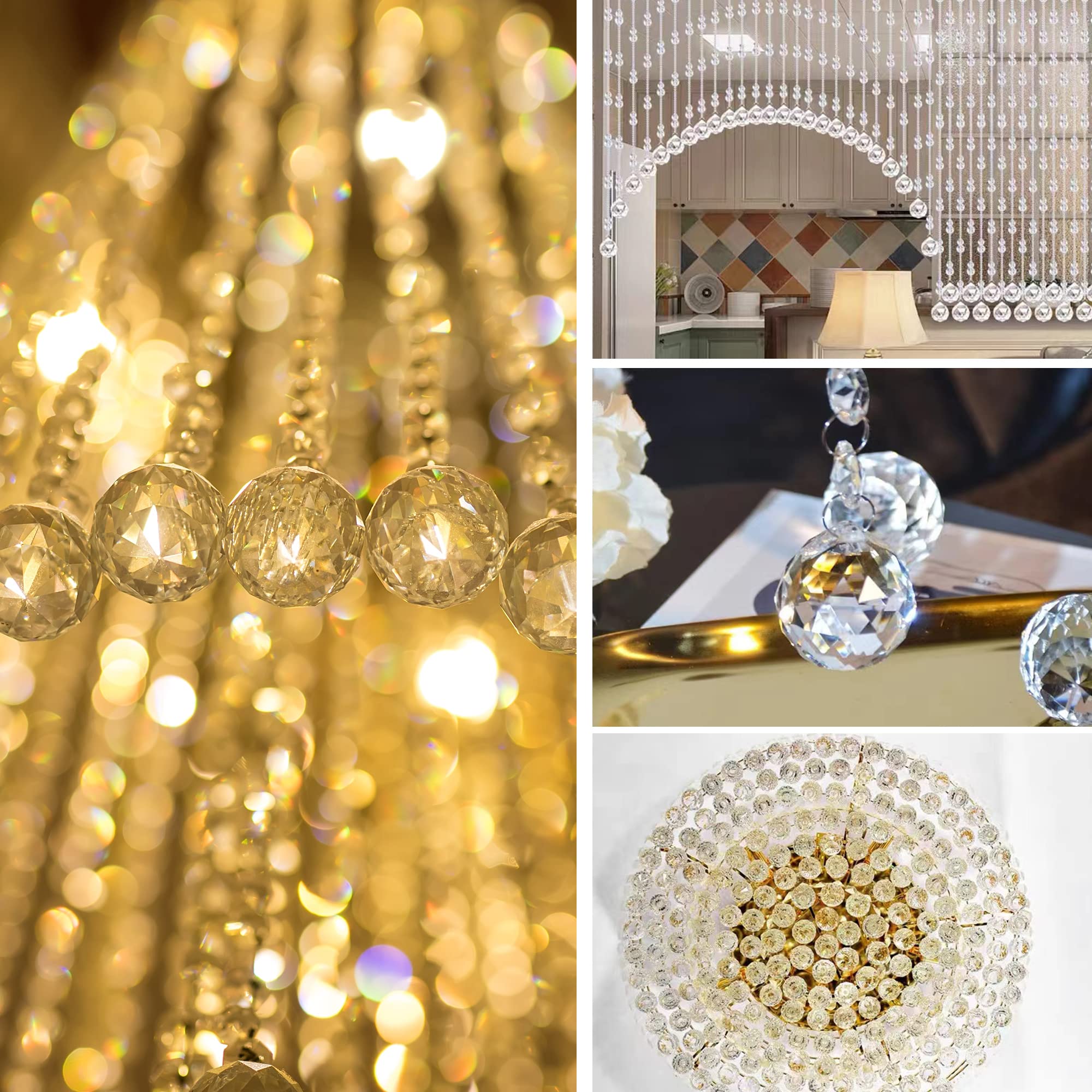 30 Sfere Di Cristallo Con Prisma - Acchiappasole 20mm, Da Appendere, Decorazione Casa E Giardino - Foto 8