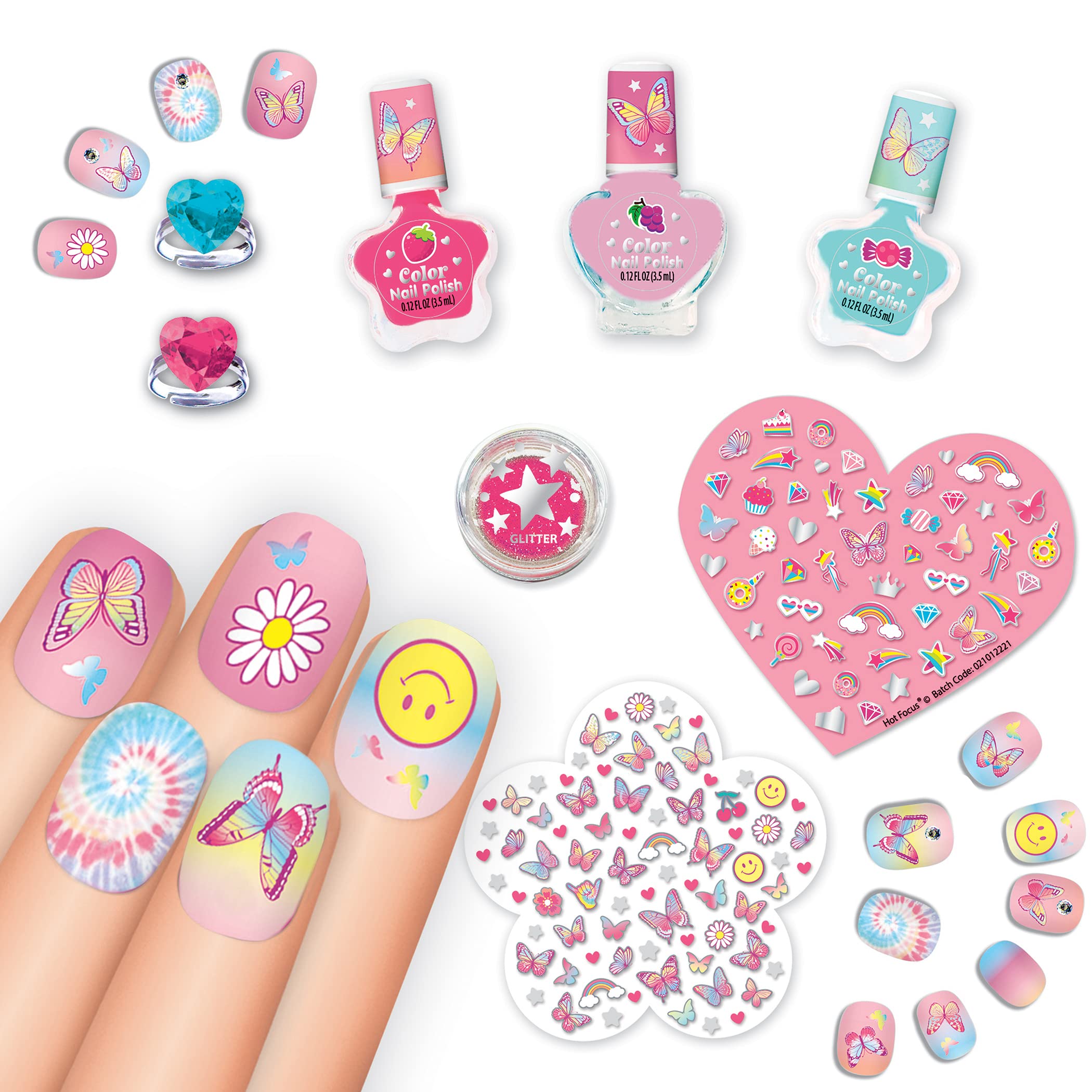 Hot Focus Blitz And Glitz Nail Art Tie Dye Butterfly Set