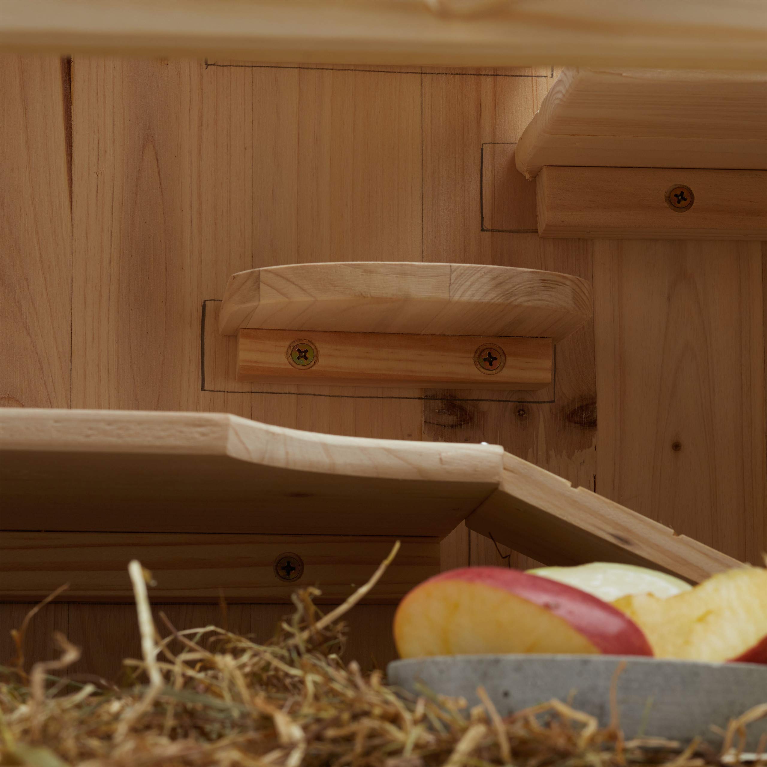 Relaxdays Maxi Gabbia per Criceti, Villa per Roditori, 3 Piani, Scalette, Porte, Tetto, 120x60x40 cm, Legno Naturale