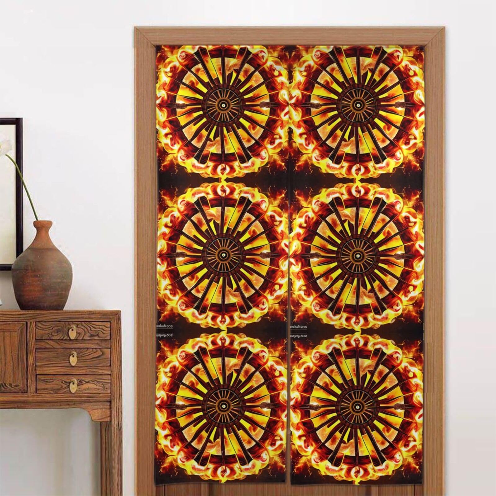CNTDBU Turning the flame Door Curtain 34x56 Inch-Room Divider Panel for Privacy, Entryway Screen for Kitchen Bedroom
