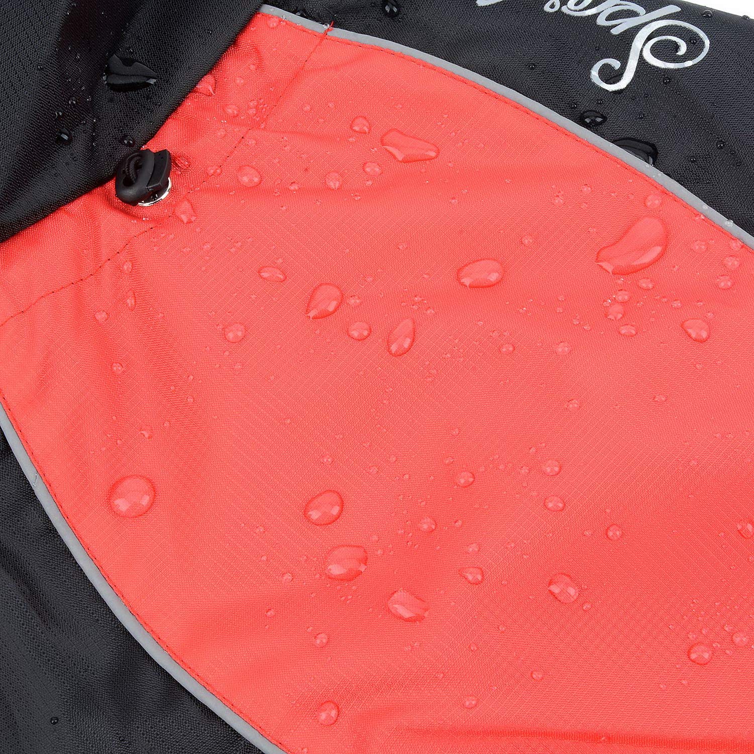 Zunea Manteau Imperméable pour Chien Moyens à Grands Réfléchissant Veste de sécurité Coupe-Vent Légère Doublée en Maille Vêtements pour Voyage/Randonnée pour Les Jours Pluie Rouge 7XL