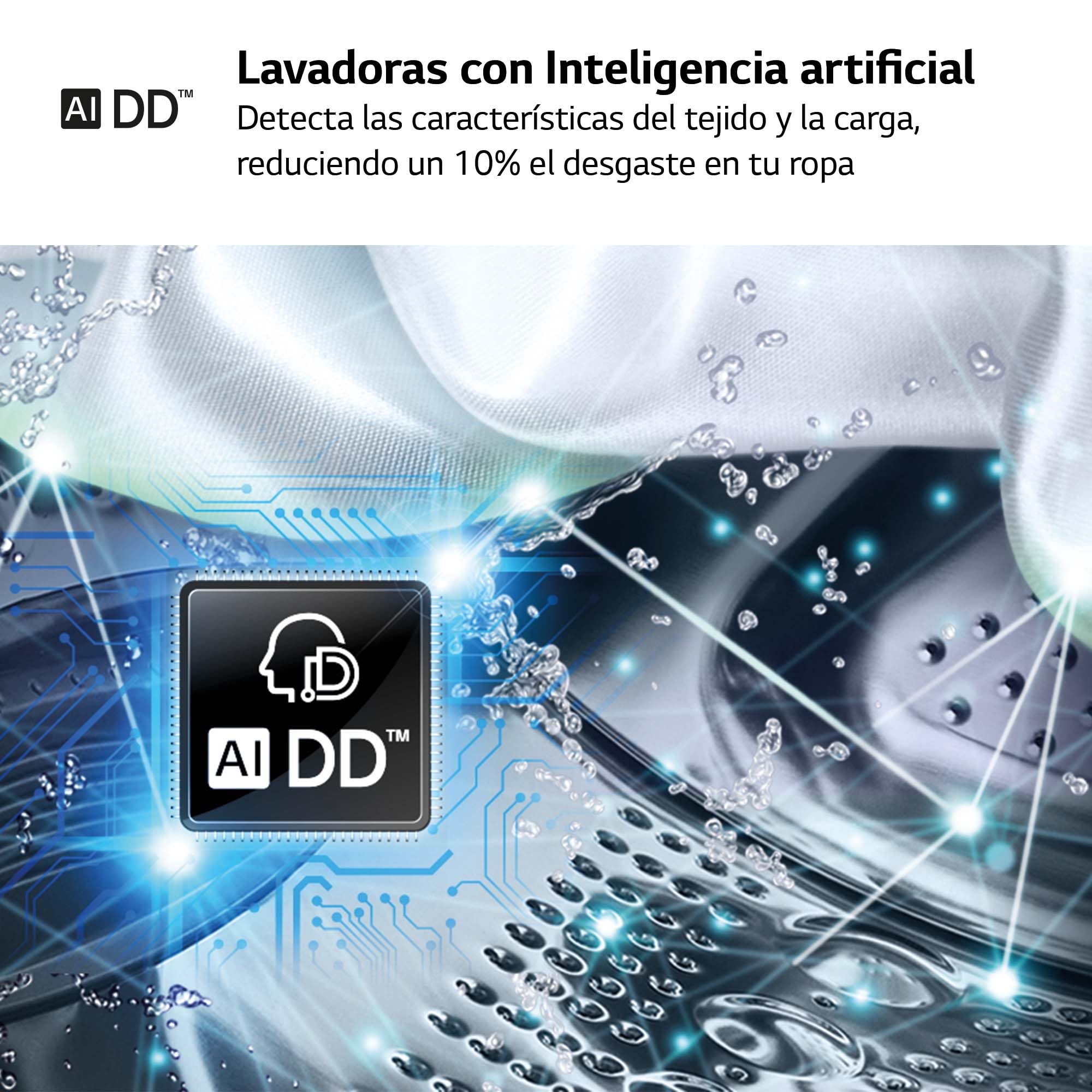 LG F4WR7010AGS - Lavadora Inteligente, 10kg, AI Direct Drive, 1400rpm, Carga Frontal, TurboWash 360º, Casificación A, Serie 700, Inox Grafito