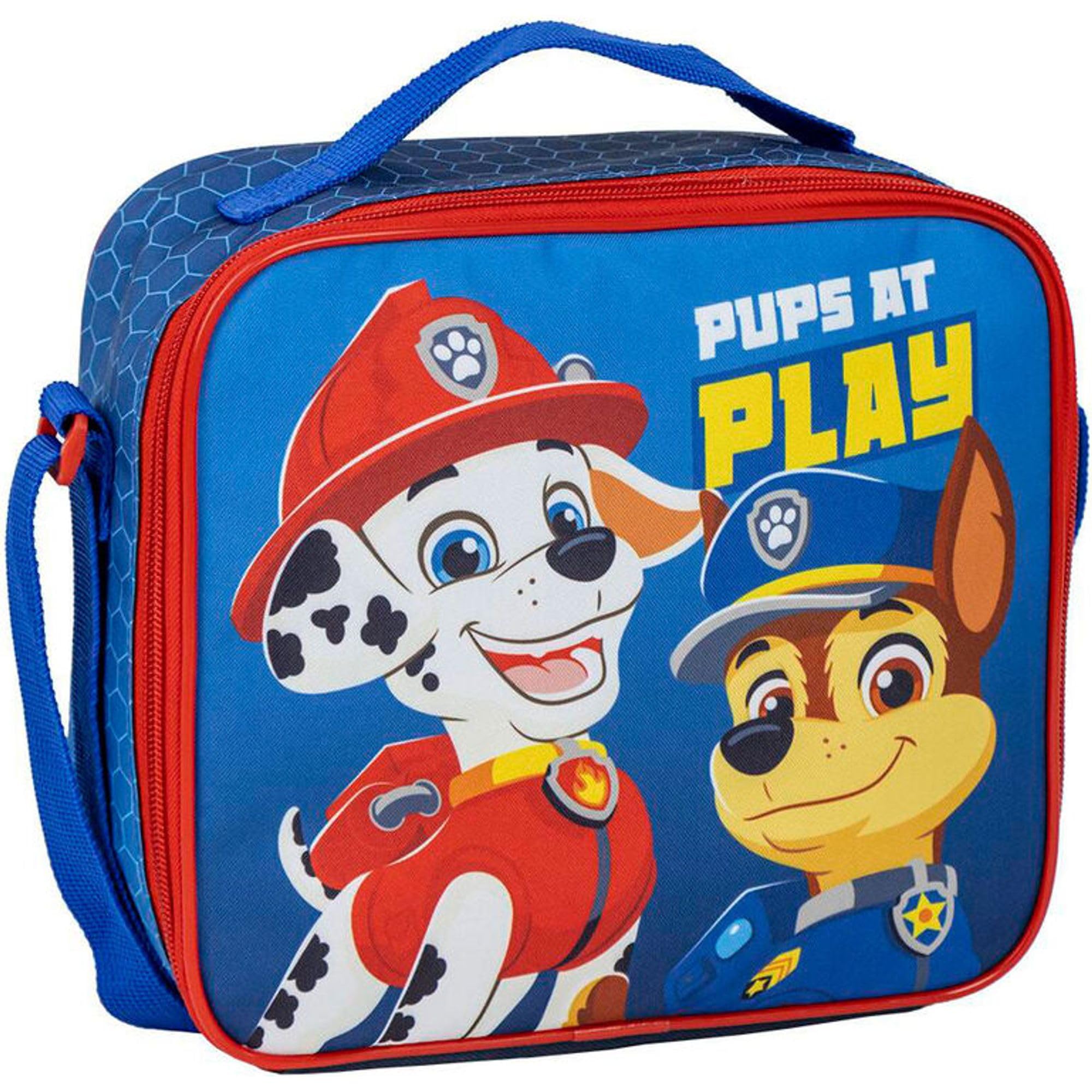 Pat' Patrouille Sac à goûter thermique bleu 21,5x8,5x19cm polyester petit sac à dos fermeture éclair poignée réglable