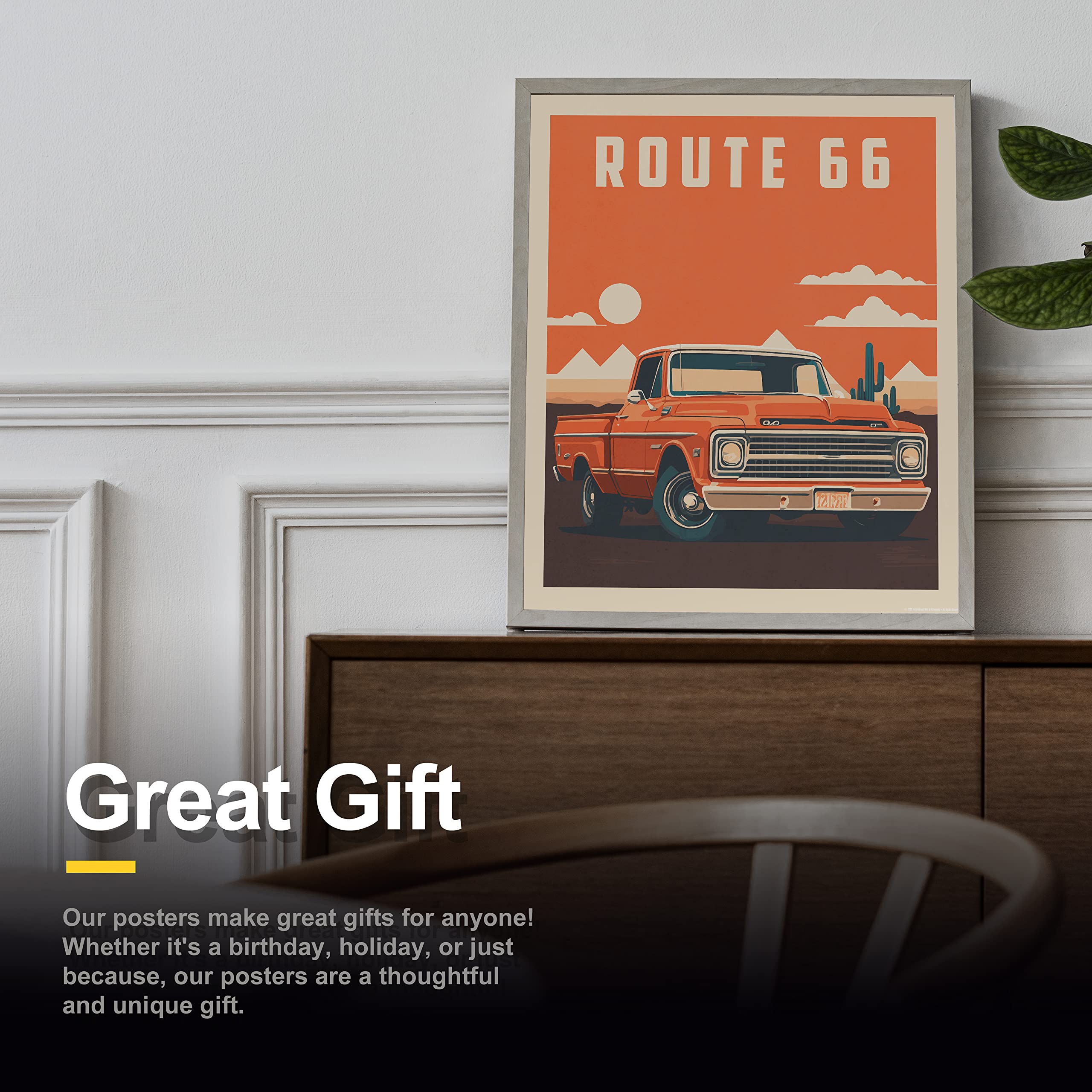 Amazon.com: Inspirational Wall Art Co. - Route 66 | Vintage Truck
