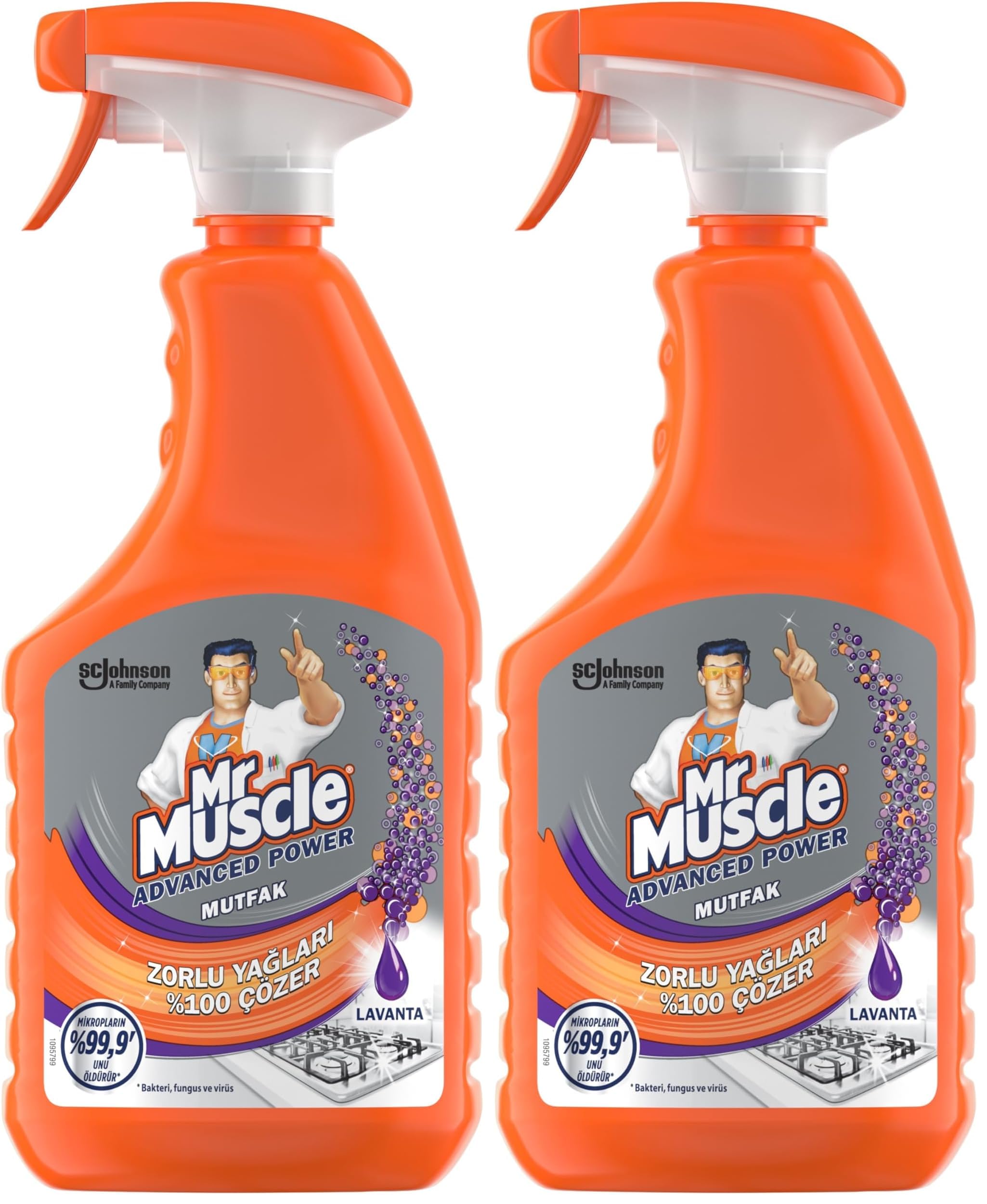 Mr Muscle Advanced Power Virüs Etkili Lavanta Kokulu Mutfak Spreyi 750 mL (2 paketi)