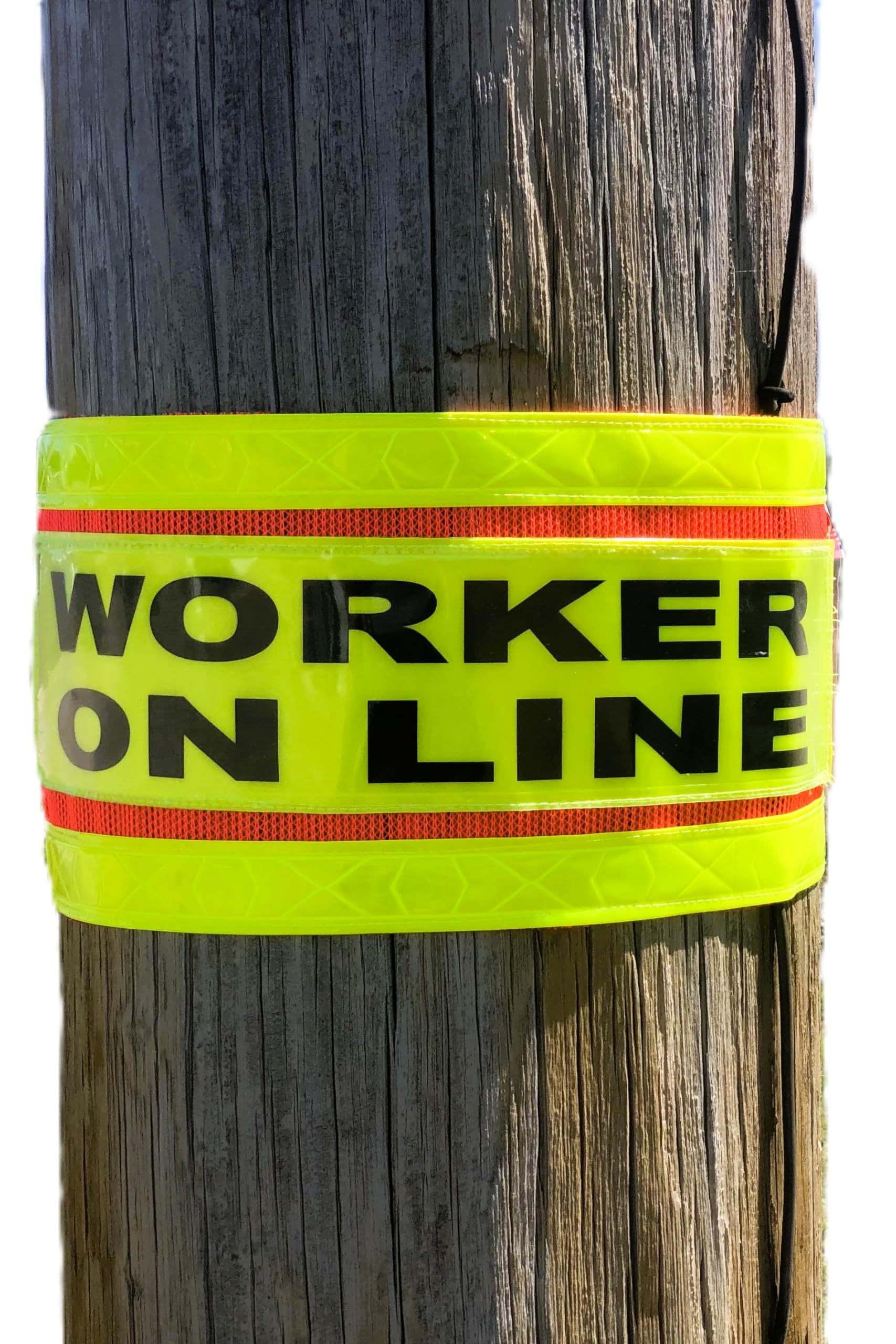 Worker on line Pole wrap