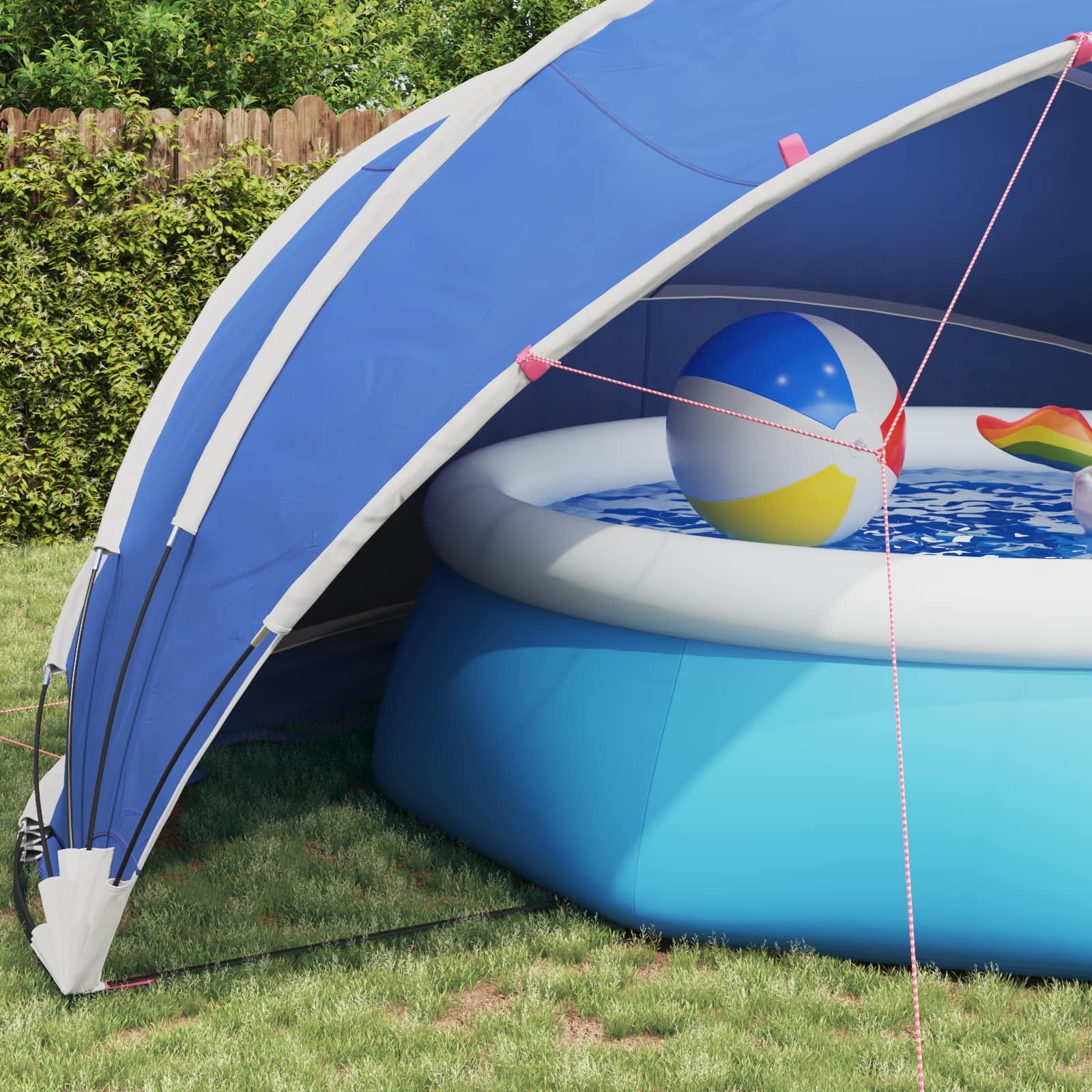 Dôme de piscine pliable vert 546 x 516 x 250 cm avec tendeurs pour réduire les pertes de chaleur et sac de transport, protection de piscine résistante aux UV