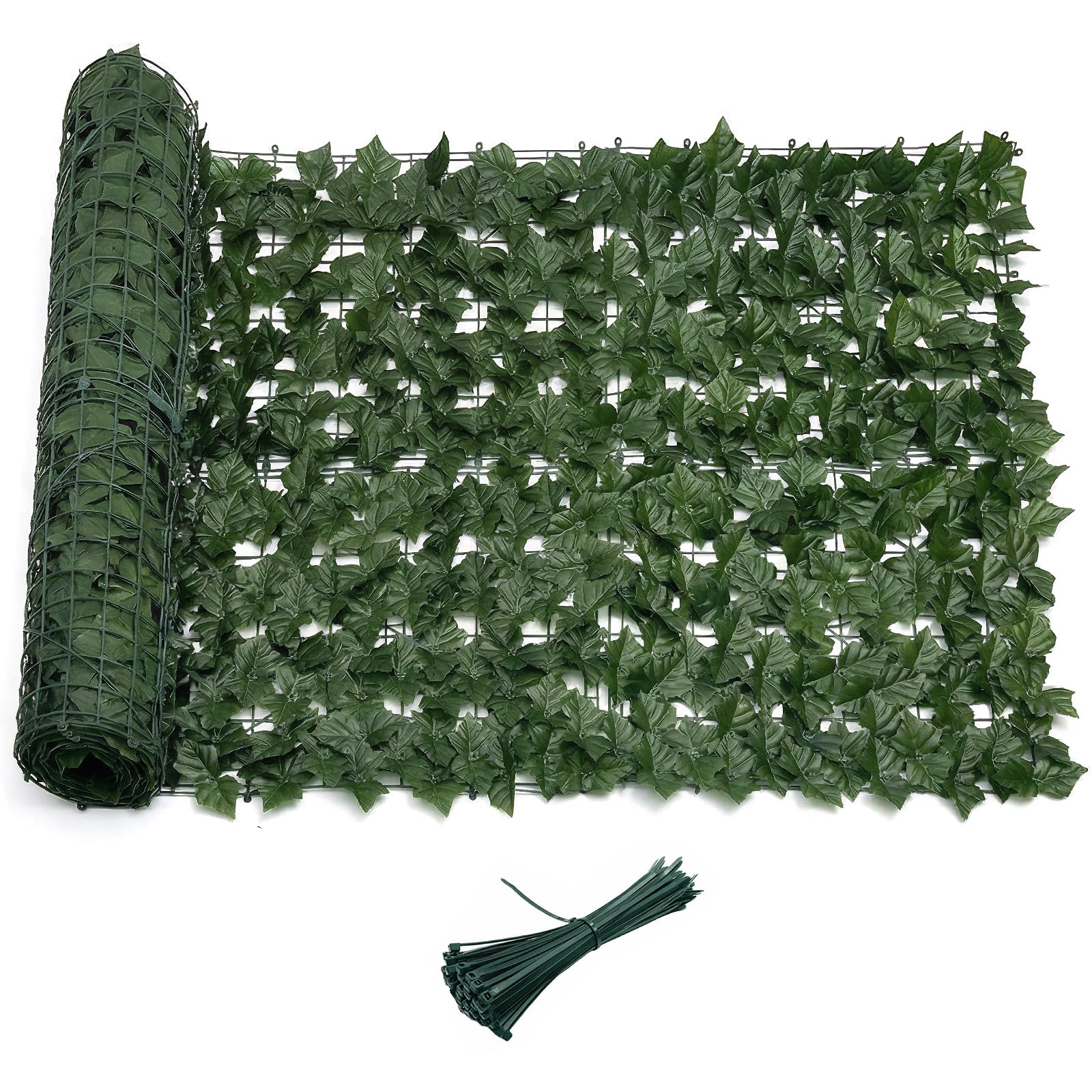 Recinzione per la privacy in edera artificiale, 1 m x 2,4 m, in resina UV, pannello verde per esterni, patio, balcone, giardino, cortile e interni, decorazione da parete verde
