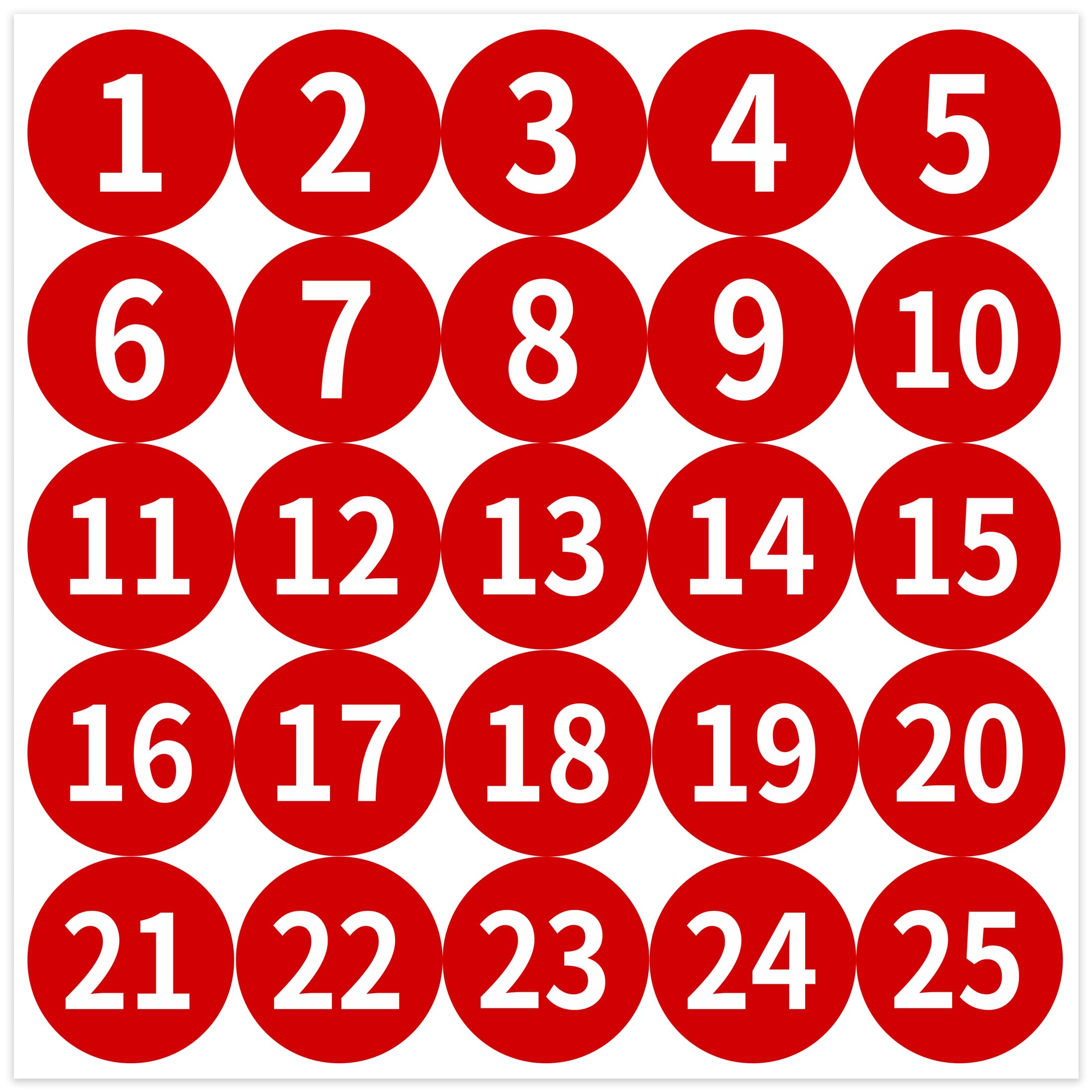 Amazon.com: 1-25 Circle Numbered Vinyl Stickers,Anti-Fading 