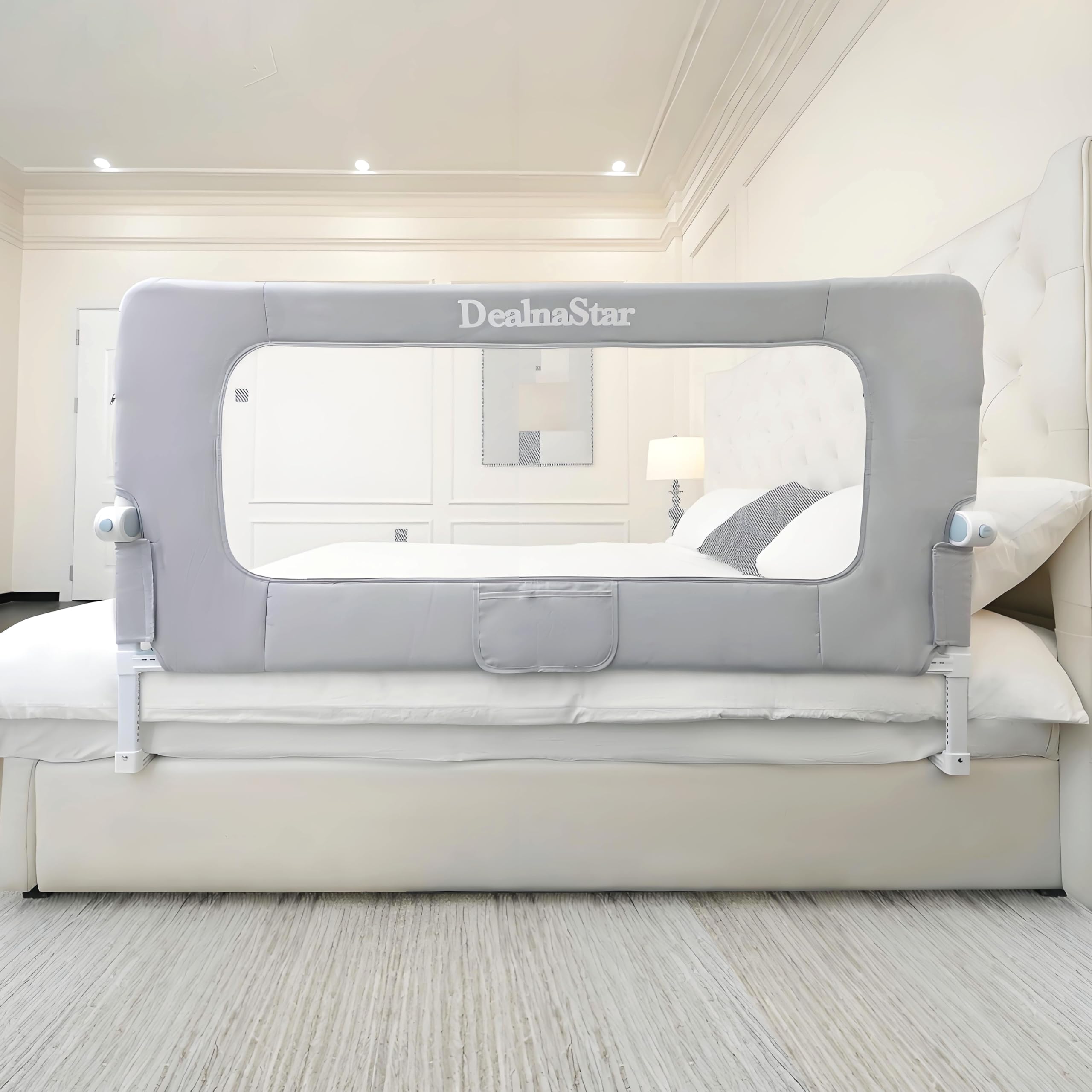 Bed Rail for Toddlers,Foldable Baby Bed Rail-47in/120cm Height Adjustable Safety Guard for Kids, Universal Fit Twin/Full/King/Queen Beds.