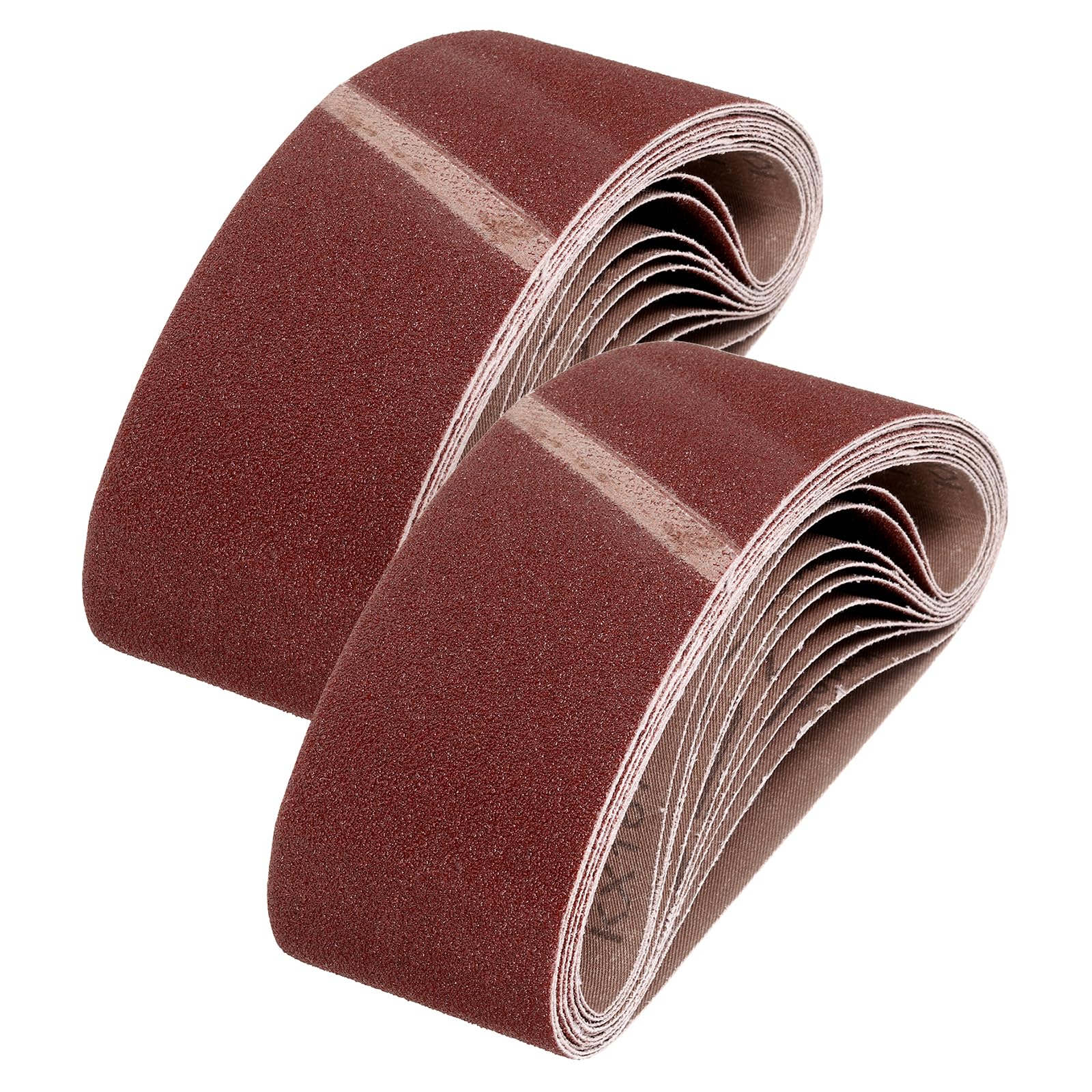 QUARKZMAN 64mm x 406mm Bandes Abrasives, 24 Pcs Grain 40/80/120/240 Bande Abrasive Oxyde D'aluminium Pour Ponçage, Polissage Métallique, Affûtage De Couteaux