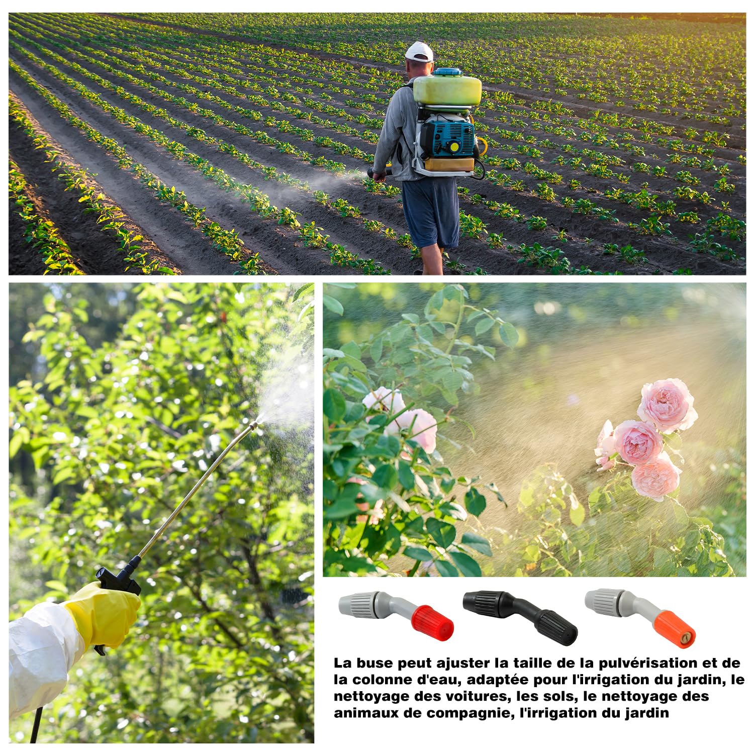 3 Plastique buses de pulvérisation, accessoires de pulvérisation d'irrigation de jardin,Accessoires De Remplacement De Pulvérisateur, pour l'arrosage et le nettoyage