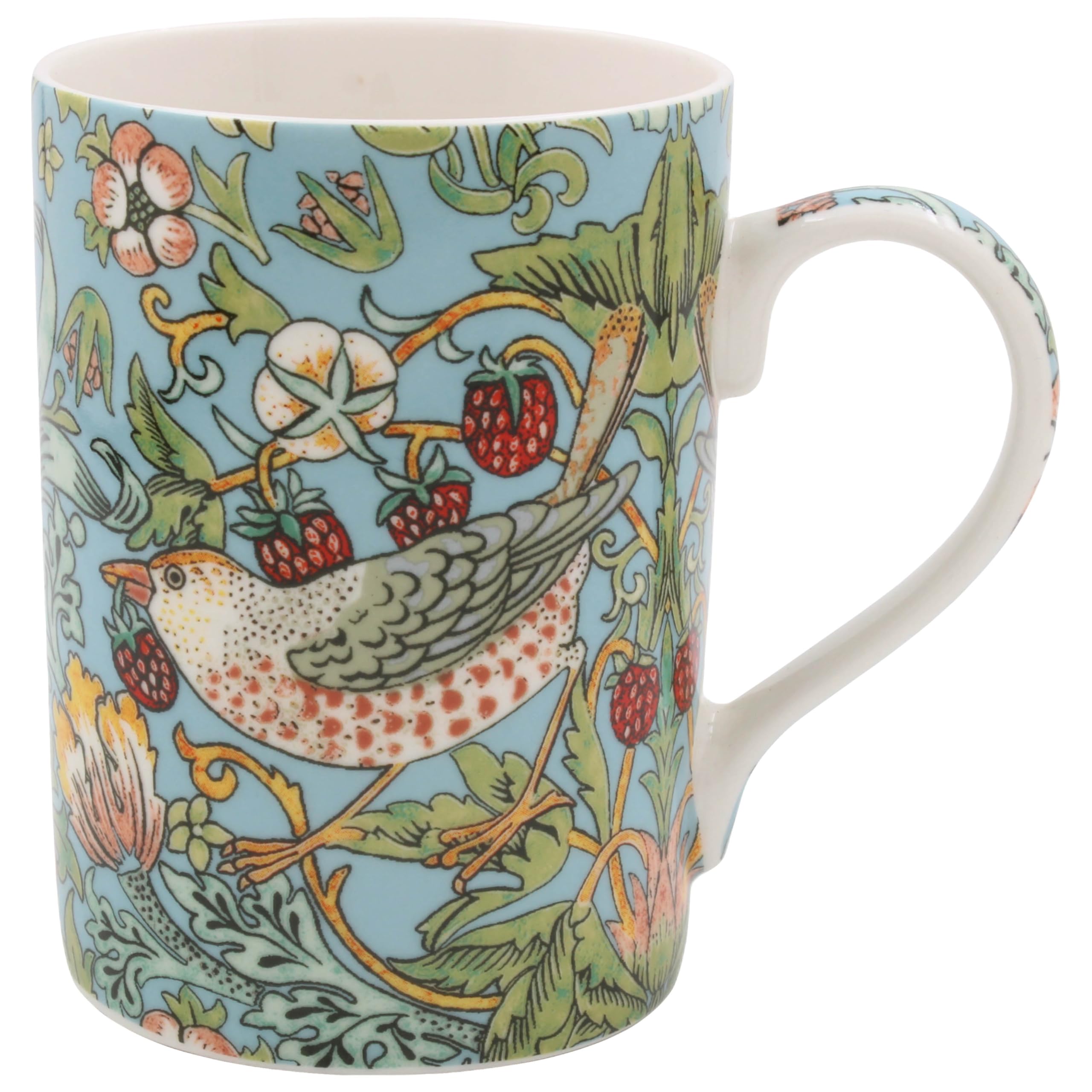 The Leonardo Collection William Morris Strawberry Thief Mug 350ml for Coffee, Tea and Hot Drinks | Fine China Coffee Mugs for Daily Use | Practical Drinkware Gifts for Women & Men