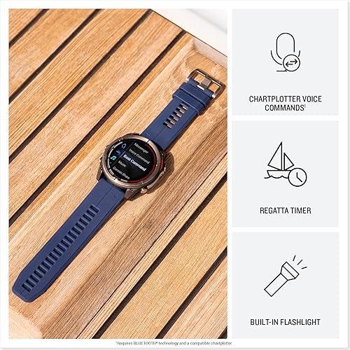 Miniatura 3 de Garmin® quatix® 8, 47 mm, reloj inteligente GPS marino, pantalla AMOLED brillante, controles de trazador de cartas, linterna incorporada