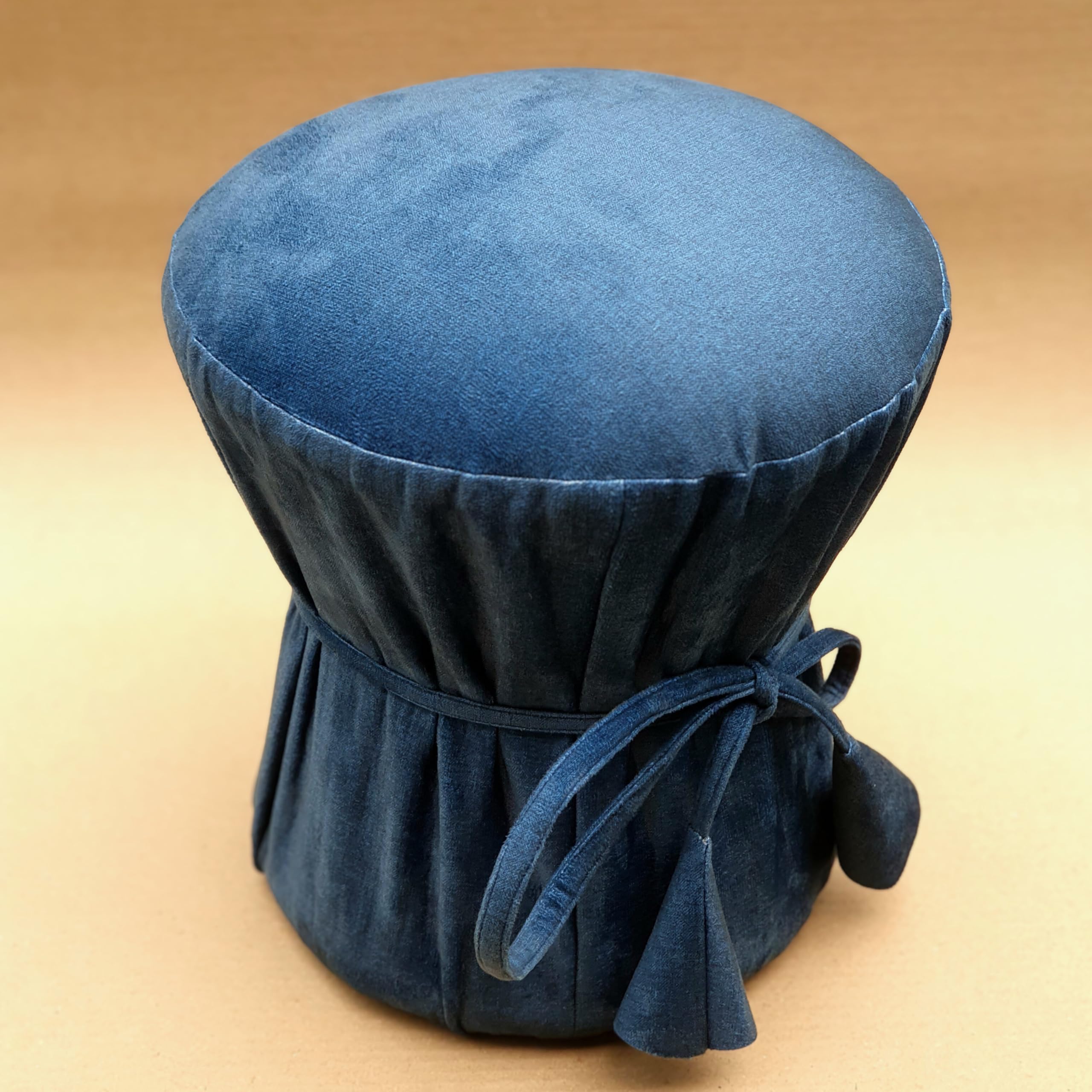 Pilwal's Handcrafted Bamboo Mudda Chair | Padded Seat Muddha muddi Stool with Decorative Tie String | Eco-Friendly Pouffe Footstool for Home Decoration | Removable & Washable Cover | Stool-image-24