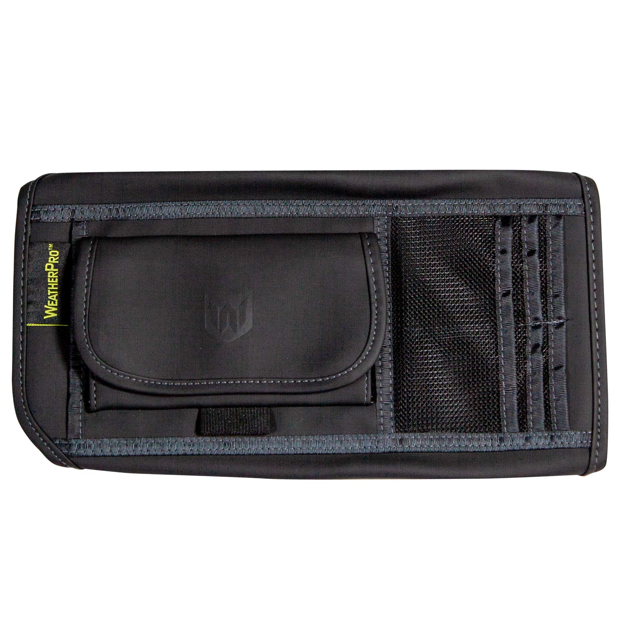 Plasticolor 006191R01 WeatherPro Black Car Truck or SUV Sun Visor Organizer, Auto Interior Pocket Organizer, Registration and Document Holder, Personal Belonging Sunglass Storage Pouch Organizer