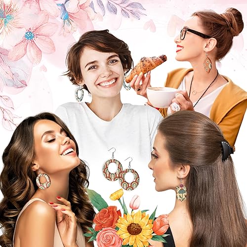 Miniatura 6 de Whaline 20 piezas de papel de transferencia de arcilla floral bohemio Groovy Daisy Flowers Rainbow Transfer Paper Retro Clay papel de transferencia