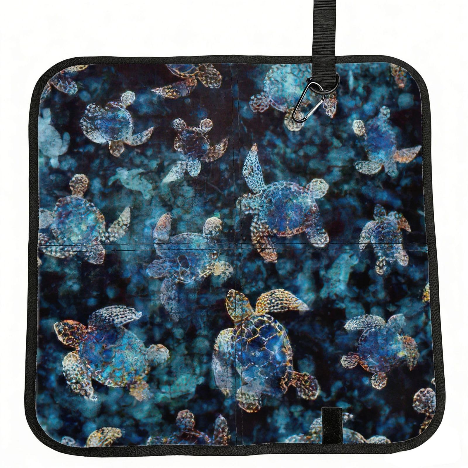 bghdfa Sea Turtle1 Print Outdoor Sitting Mat Waterproof Oxford Cloth Seat Cushion Folding Foam Camping Seat For Picnic