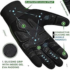 RDX Weight Lifting Gloves Gym Workout, Full Finger Touch Screen, Breathable Anti Slip Padded Palm Protection, Fitness Strength Training Powerlifting HIIT WOD Exercise, Men Women Home Gym Cycling