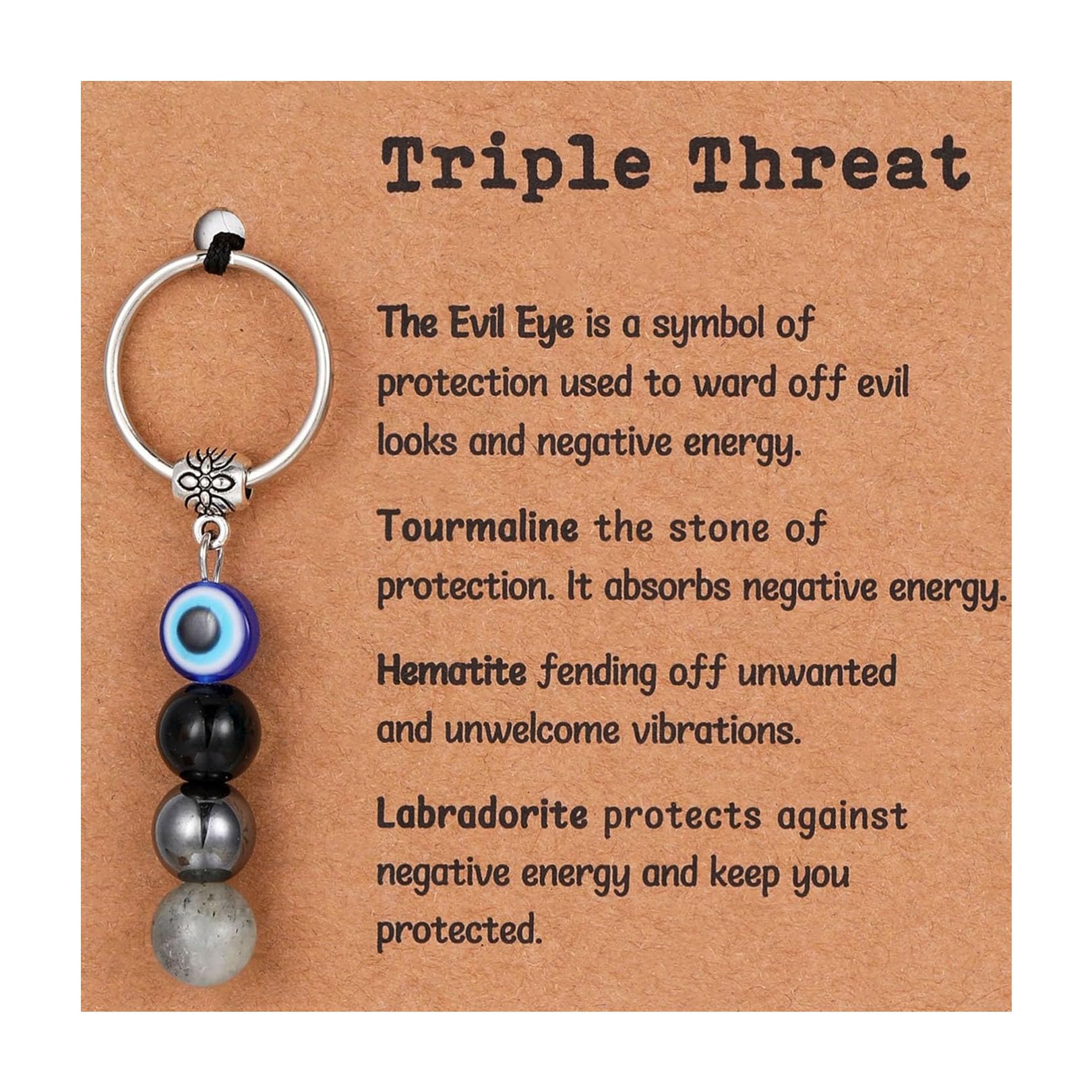Evil Eye,Evil Eye Keyring,Bule Crystal Evil-Eyes Charm Keychains Gifts Kit Triple Protection Eyekeychain Good Luck Bag,Car,Key Accessories Set for Family,Couples,Friends,Elders,Colleagues,Classmates