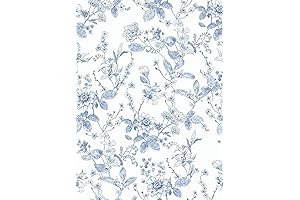 Light Blue Floral Peel-and-Stick Drawer Liner