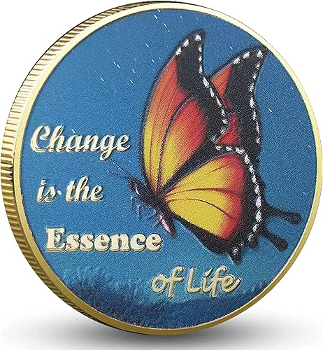 Butterfly Sobriety Chip Recovery Coin - Cambia tu esencia de vida - Medallón de recuperación de adicciones para hombres y mujeres