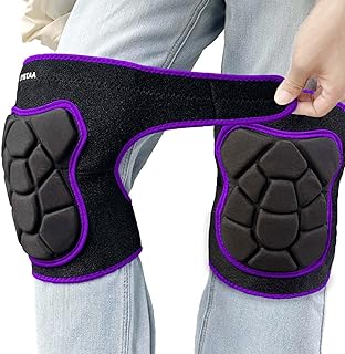 Knee Pads for Men Women Floor Work, Thick Memory Foam Knee Pad for Carpet Installer, Planting Flower, Mopping Floors, Anti-Slip Kneepads for Gardening Cleaning Nursing DIY Project, Purple M (1 Pair)