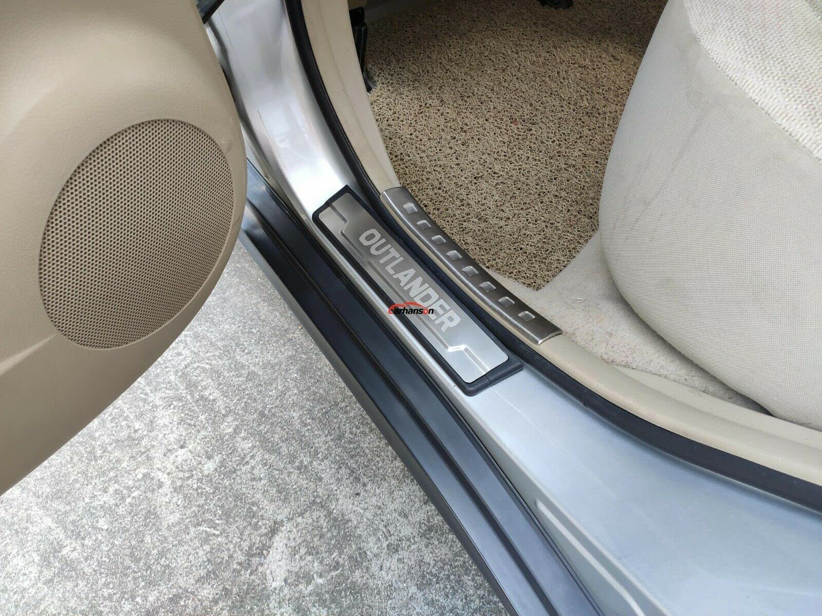 GZBFTDH Car Door Sill Scuff Protector, for Mitsubishi Outlander 2013-2022 Accessories Parts, Door Entry Guard Plate Trim Cover, Auto Interior Accessory Kick Pane