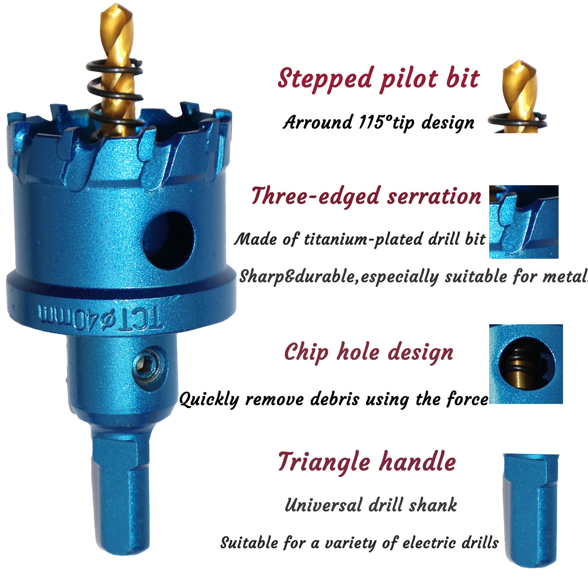 Kit de sierra perforadora para metal duro, juego de brocas de carburo de 5/20.3 cm~2-1/20.3 cm con taladro piloto, para corte de alta precisión de hierro, acero inoxidable, aluminio, aleación,