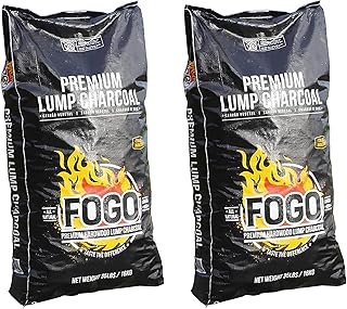 FOGO Premium Oak Restaurant Grade All-Natural Hardwood Medium and Small Sized Lump Charcoal for Grilling and Smoking, 35 Pound Bag 2-Pack
