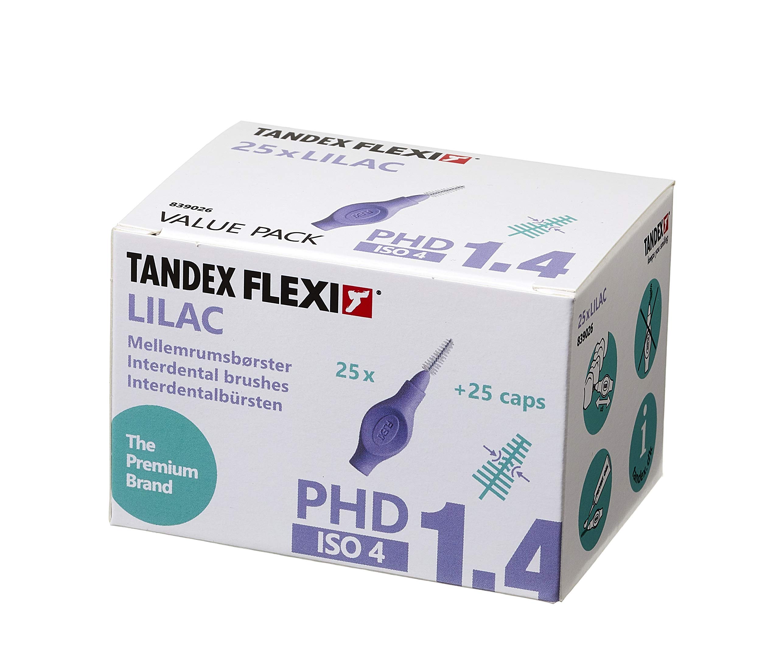 Tandex Flexi 25 cepillos interdentales - Lilac 1,4 mm, paquete de 1