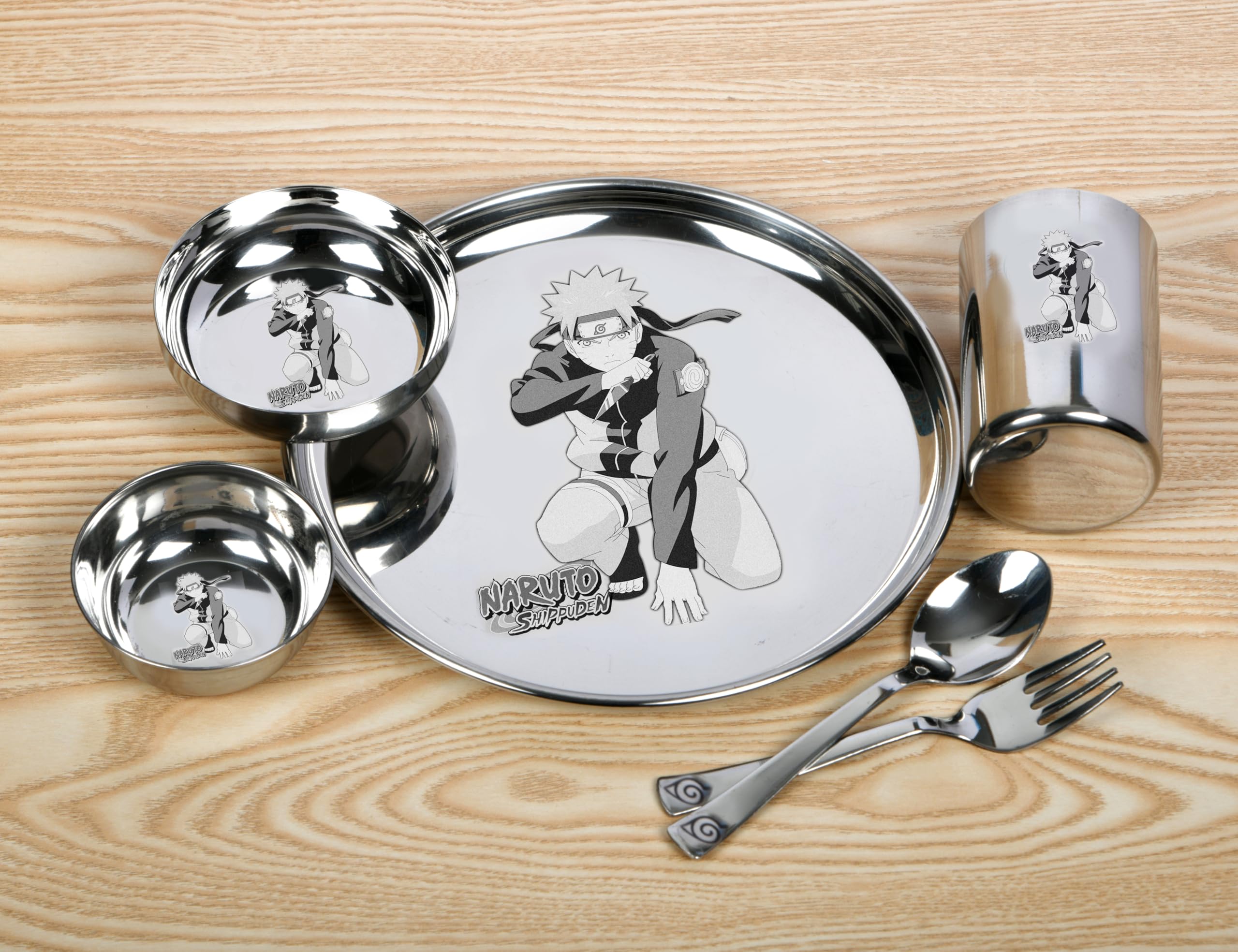 Personalized Naruto Stainless Steel Thali Set - 6 Piece -1