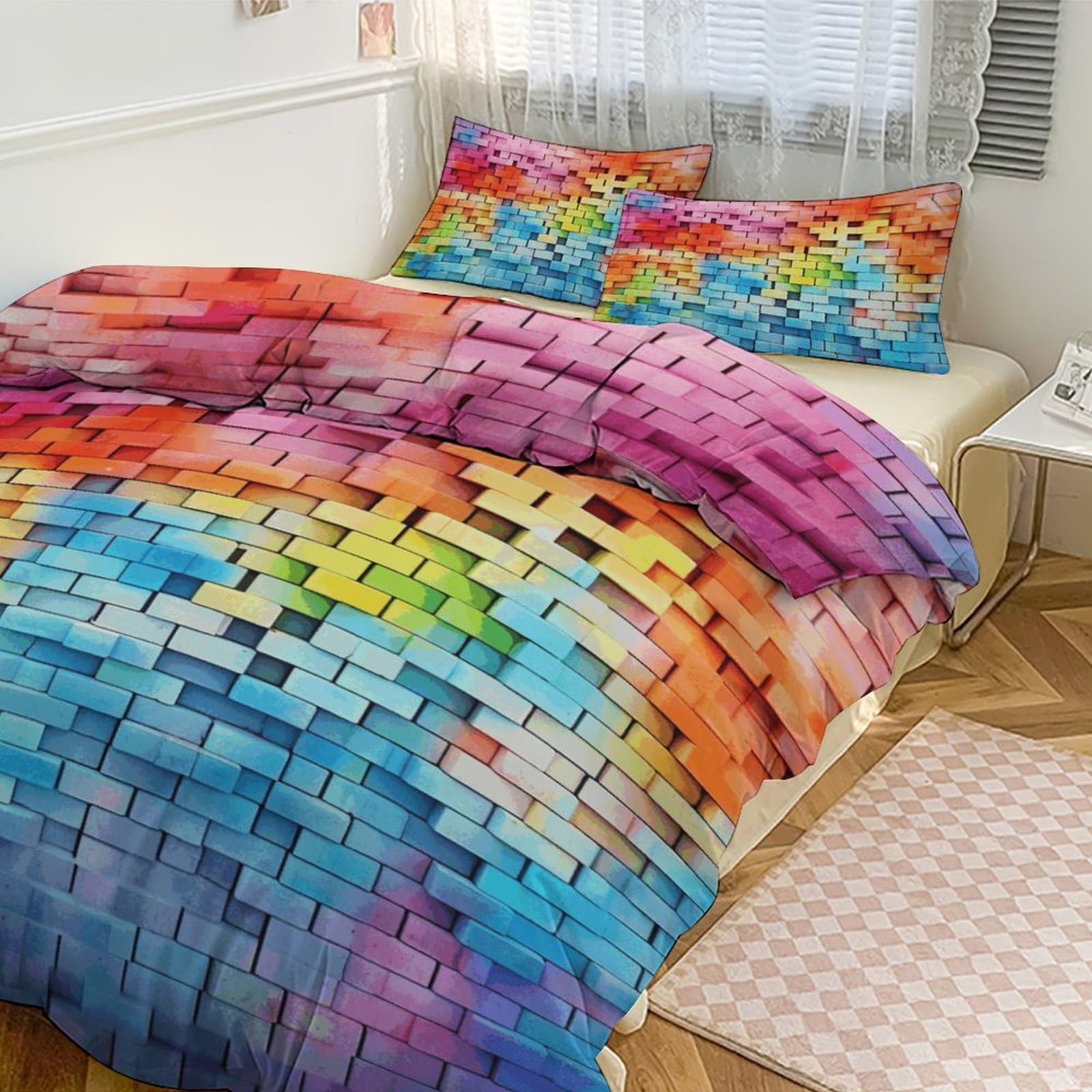 Couette pour grand lit à imprimé coloré pour sublimer la chambre d'hôtel