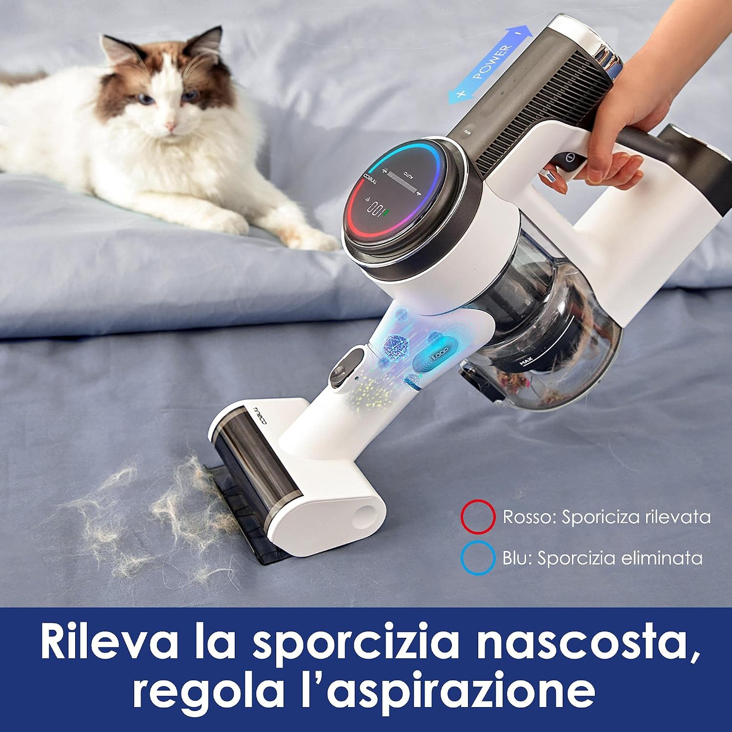 Tineco Aspirapolvere Senza Fili Pure One S12, Scopa Elettrica Verticale,  Controllo Touch, Regola Automaticamente il Livello di Aspirazione Fino a  22KPa, Smart App, Pulisce per Pavimenti, Tappeti : Amazon.it: Casa e cucina