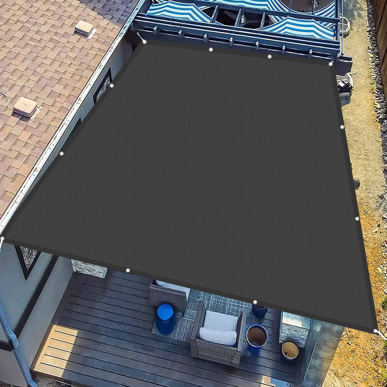 Bâche ombrage filet protection solaire contre chaleur terrasse balcon