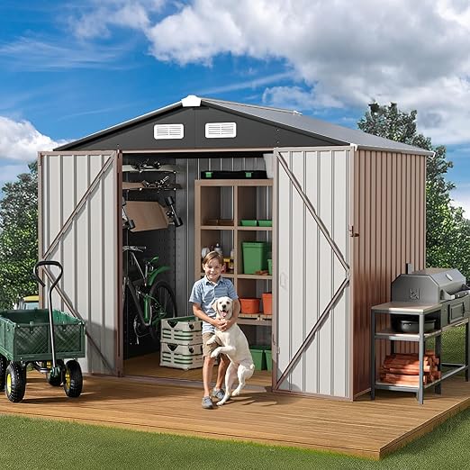 GVDV 8x6 FT Outdoor Metal Storage Shed GVDV 8x6 FT Outdoor Metal Storage Shed
