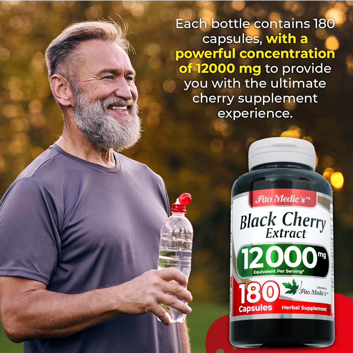 FITO MEDIC'S Lab | Black Cherry |180 Capsules | Cherry Pills | Black Cherry Capsules | Ultra high Absorption - Image 3