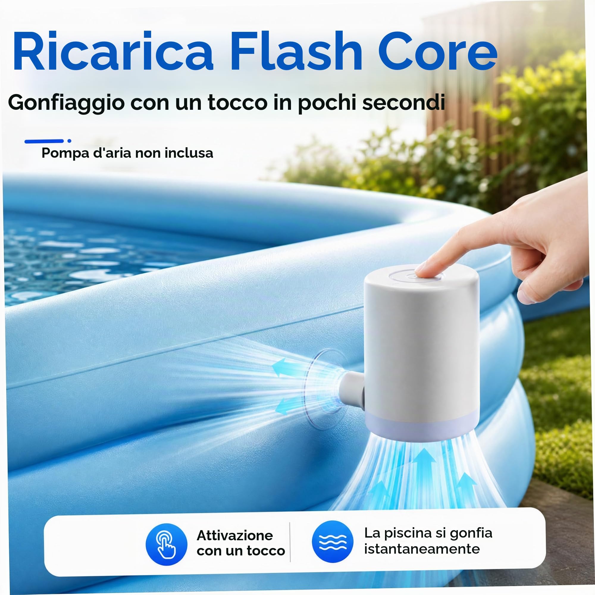 Scivolo Gonfiabile per Piscina, Scivolo Gonfiabile per Piscina, Acqua in PVC Fuori Terra Famiglia Numerosa e Giocattolo da Gioco per Bambini con Gonfiaggio Rapido per Cortile, 72×33×33 Pol